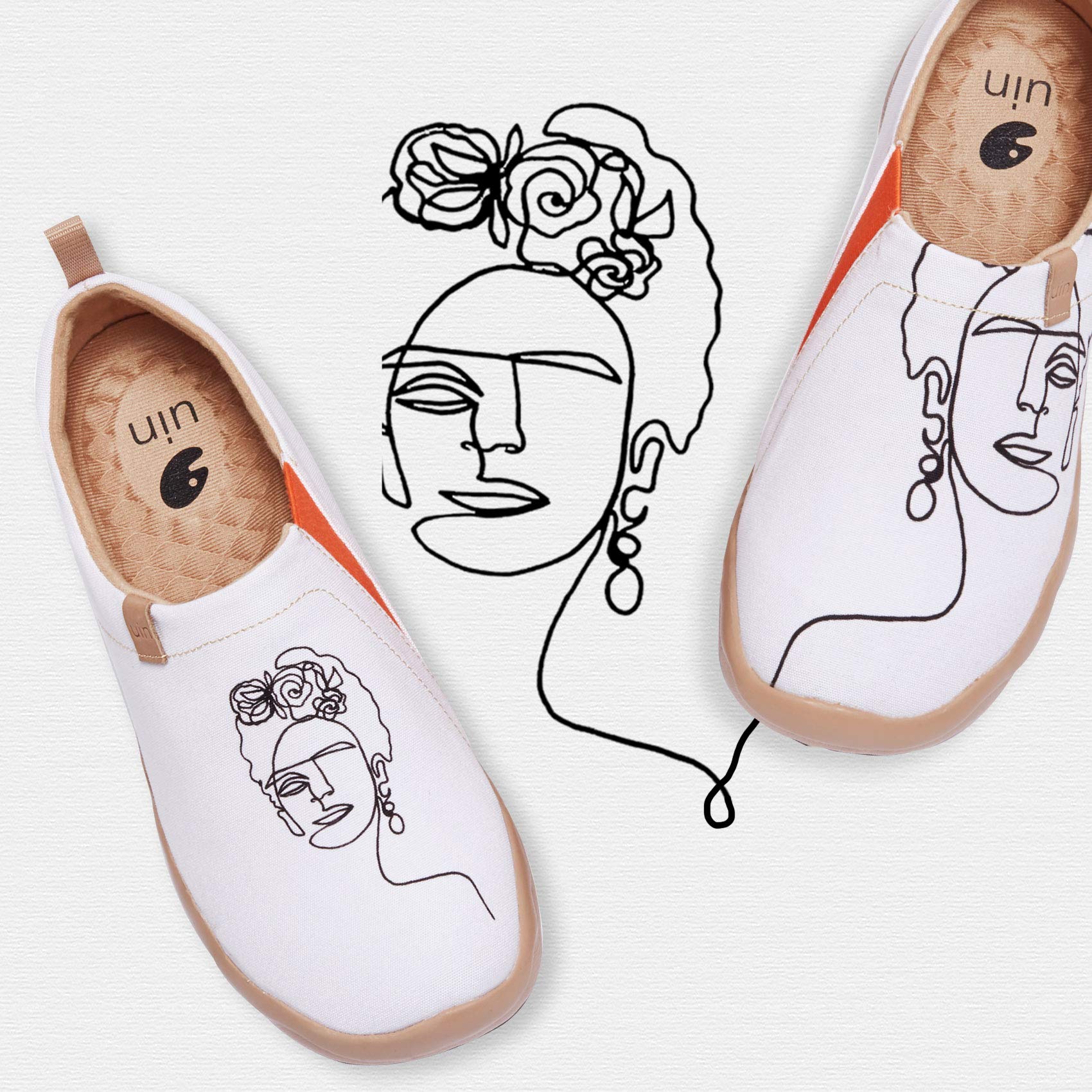 UIN Women's Slip-On Walking Shoes - Lightweight Casual Loafers & Fashion Sneakers for Comfort - Unibrow Design - Size 6.5 - Perfect for Travel, Work & Everyday Wear