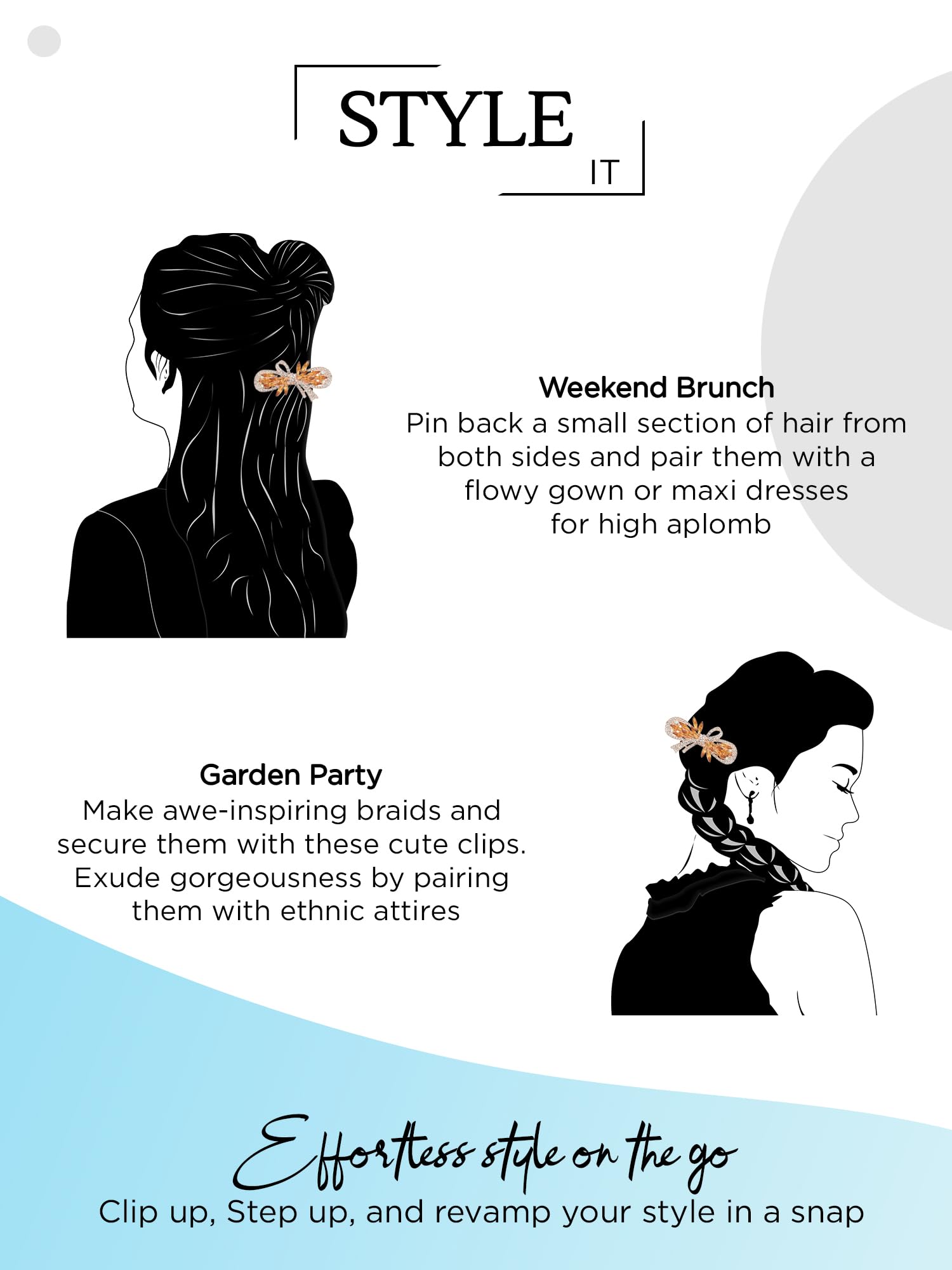 Yellow Chime Hair Clips for Women & Girls - French Barrette Hair Accessories for Women, Perfect Gift for Her - Ideal for School, Work, Parties & Everyday Style