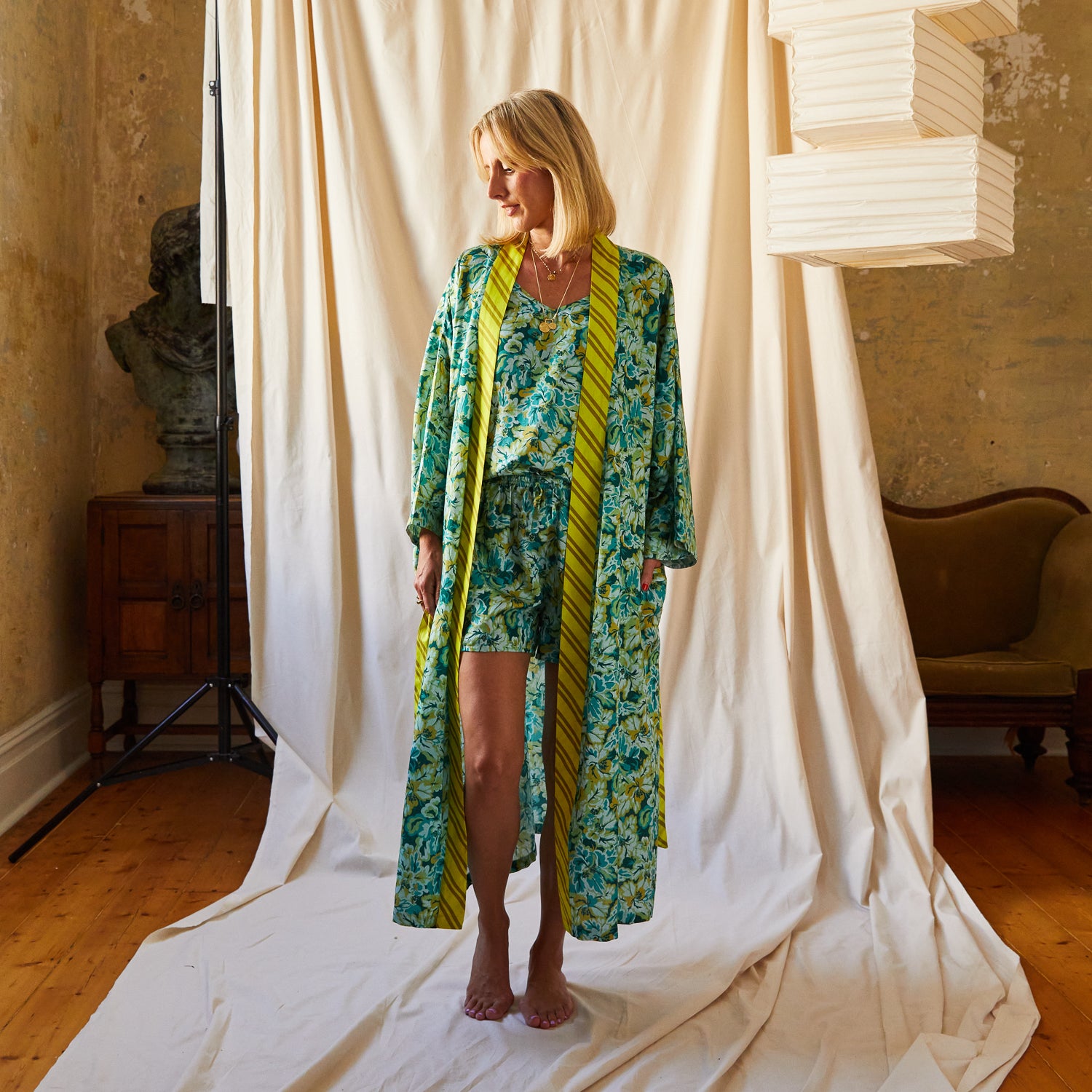 Elegant Demi Robe for Women - Soft & Comfortable Loungewear for Home, Spa, and Bridal Occasions