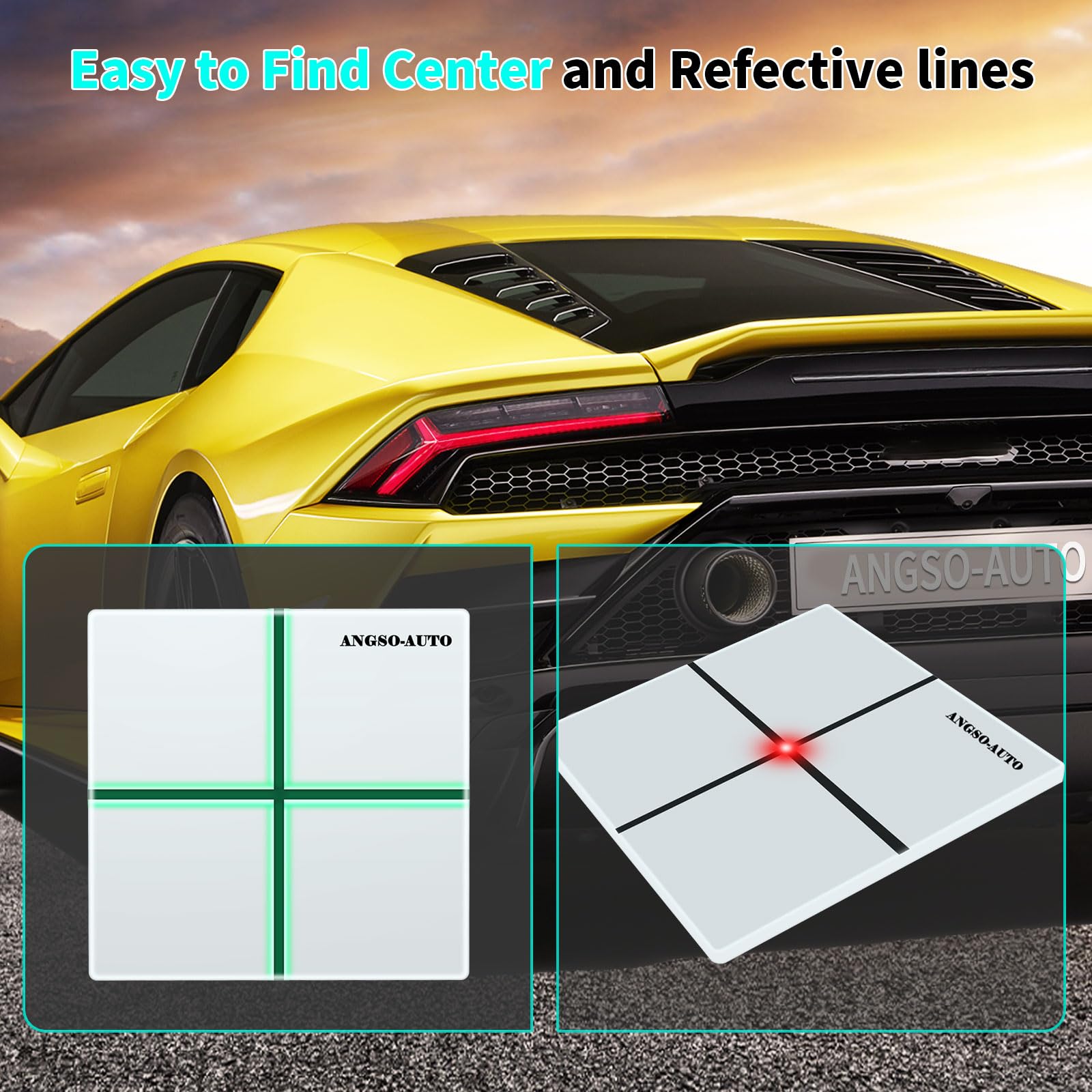8 Pack Reusable Rubber ADAS Calibration Floor Markers - White Vehicle Alignment Positioning Squares for ADAS System Calibration | Perfect for Auto Shops & Technician Workshops