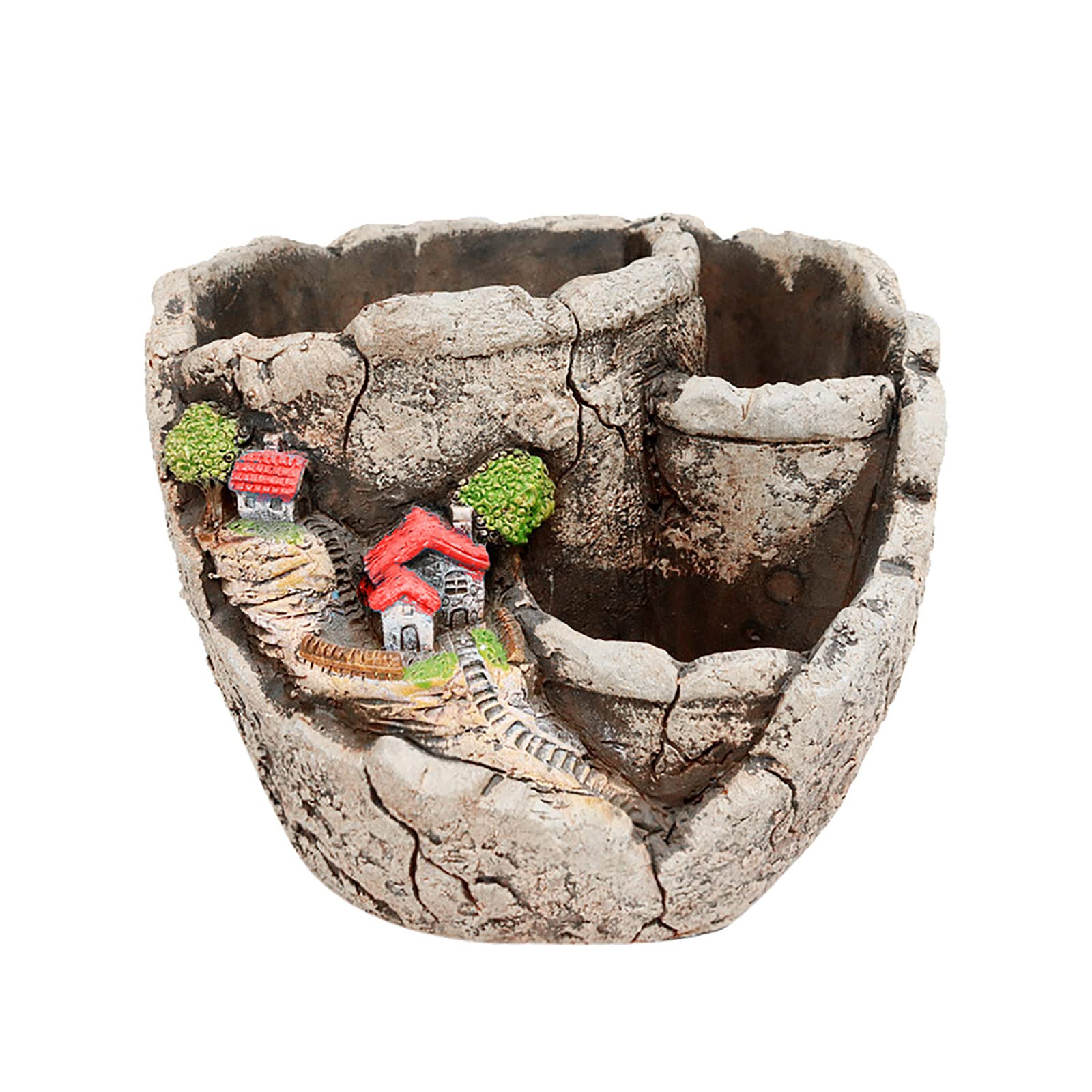 Black Plus Size Women's Neck Blouse & DIY Mini Creative Argil Flower Pots for Succulents - Elegant Planters for Home Garden Decor, Office Desk, and Gift Ideas