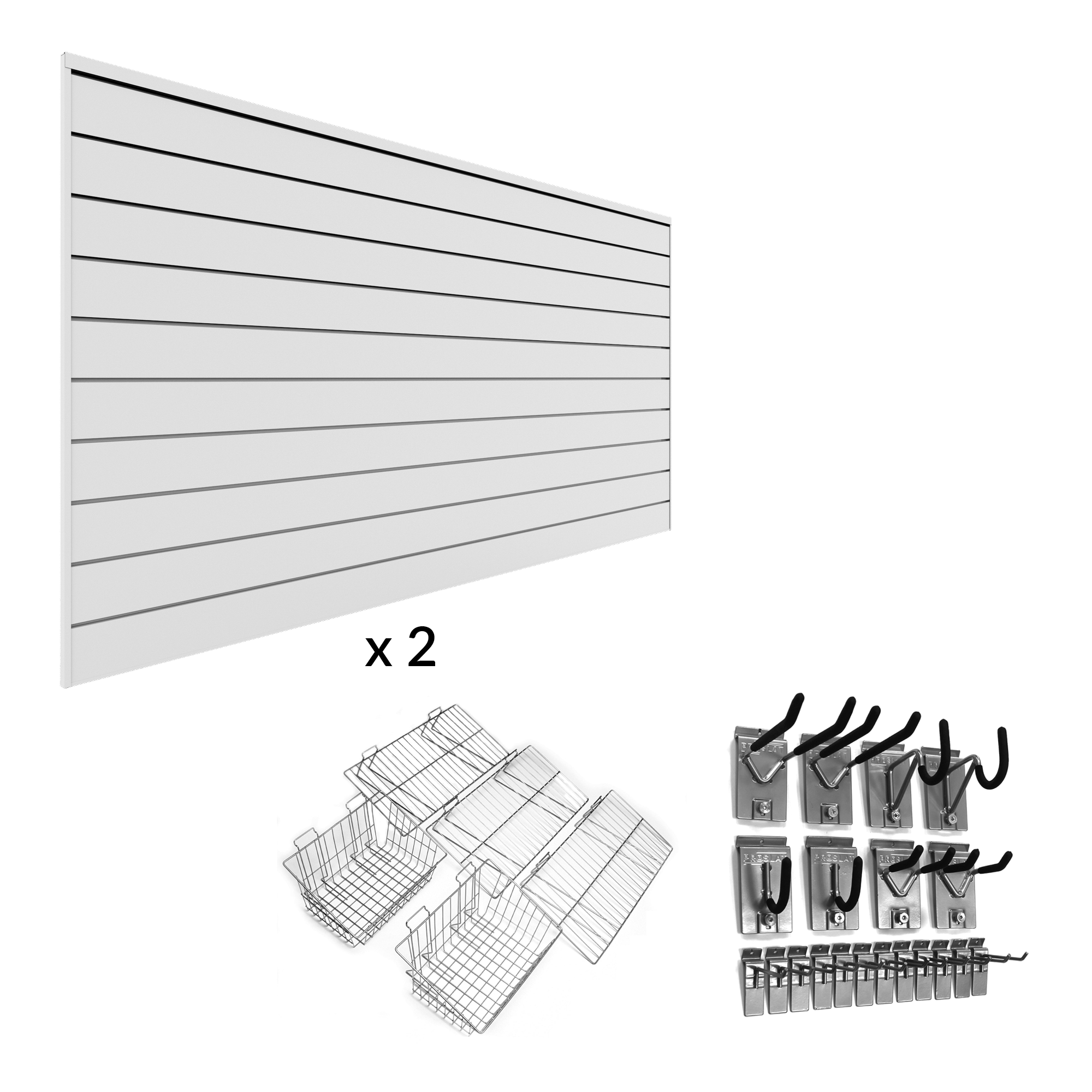 PVC Slatwall Ultimate Bundle - Durable Wall Panel System for Retail Stores & Garages | Easy Installation & Versatile Display Solution