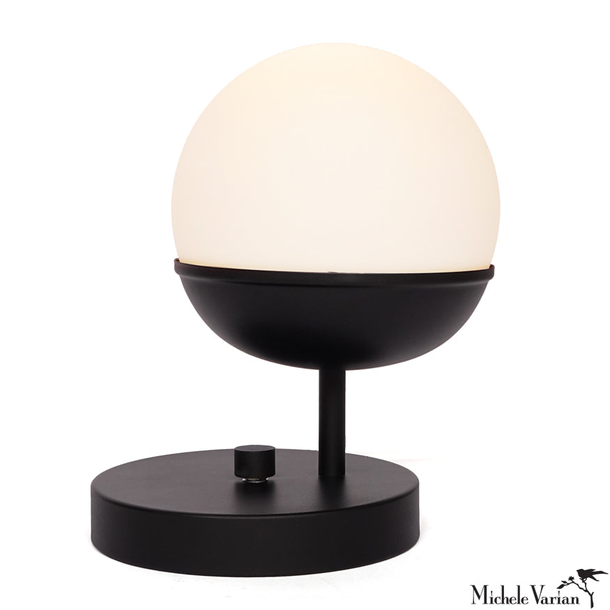Black Off-Center Globe Table Lamp - Modern Decorative Lighting for Living Room, Bedroom & Office