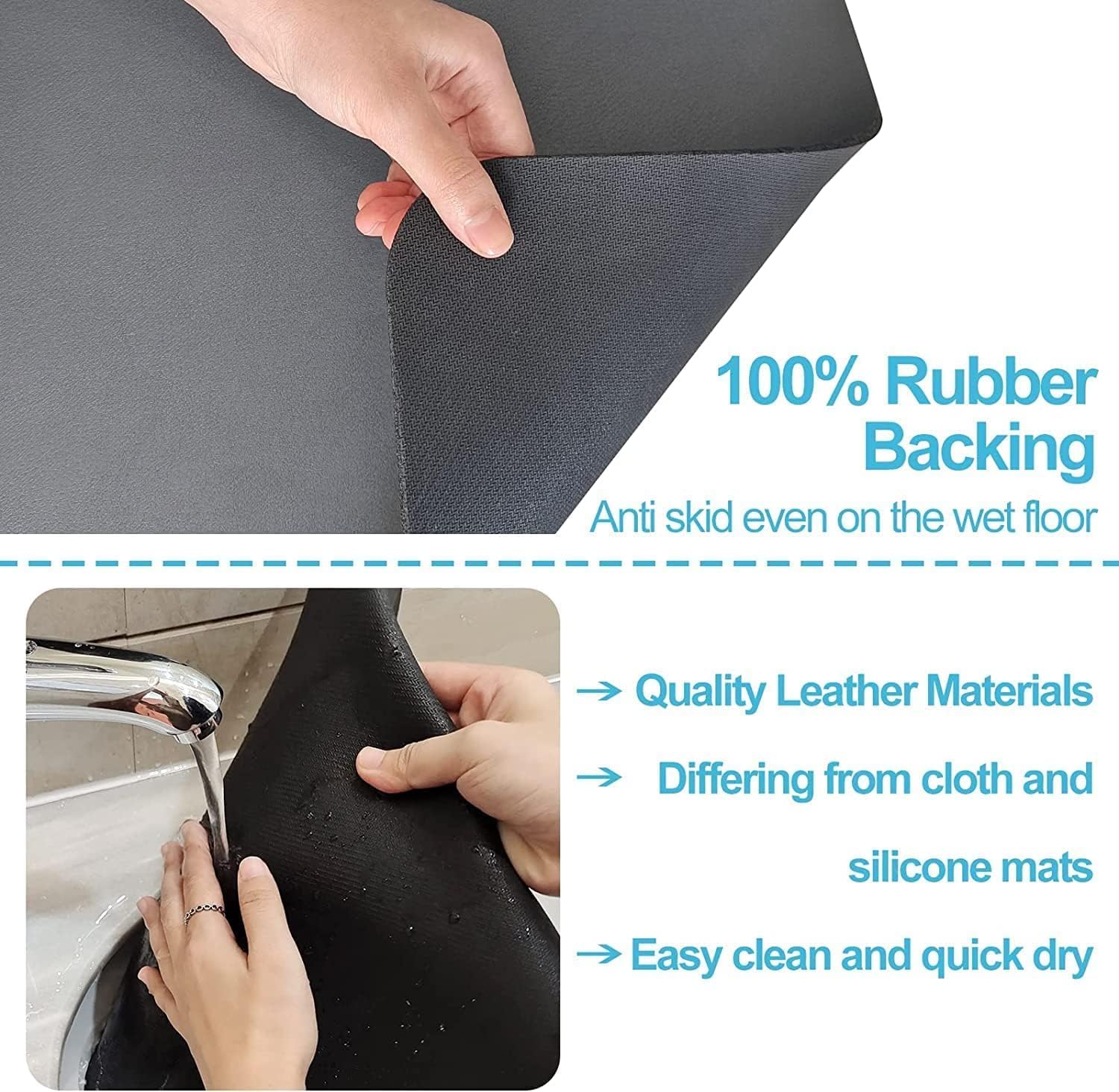 **YOGVAYNA Large Absorbent Kitchen Dish Drying Mat (40x45 cm) - Quick Dry Non-Slip Countertop Mat for Dishes, Utensils & Cookware - Perfect for Sink, Counter, or Cabinet Use**