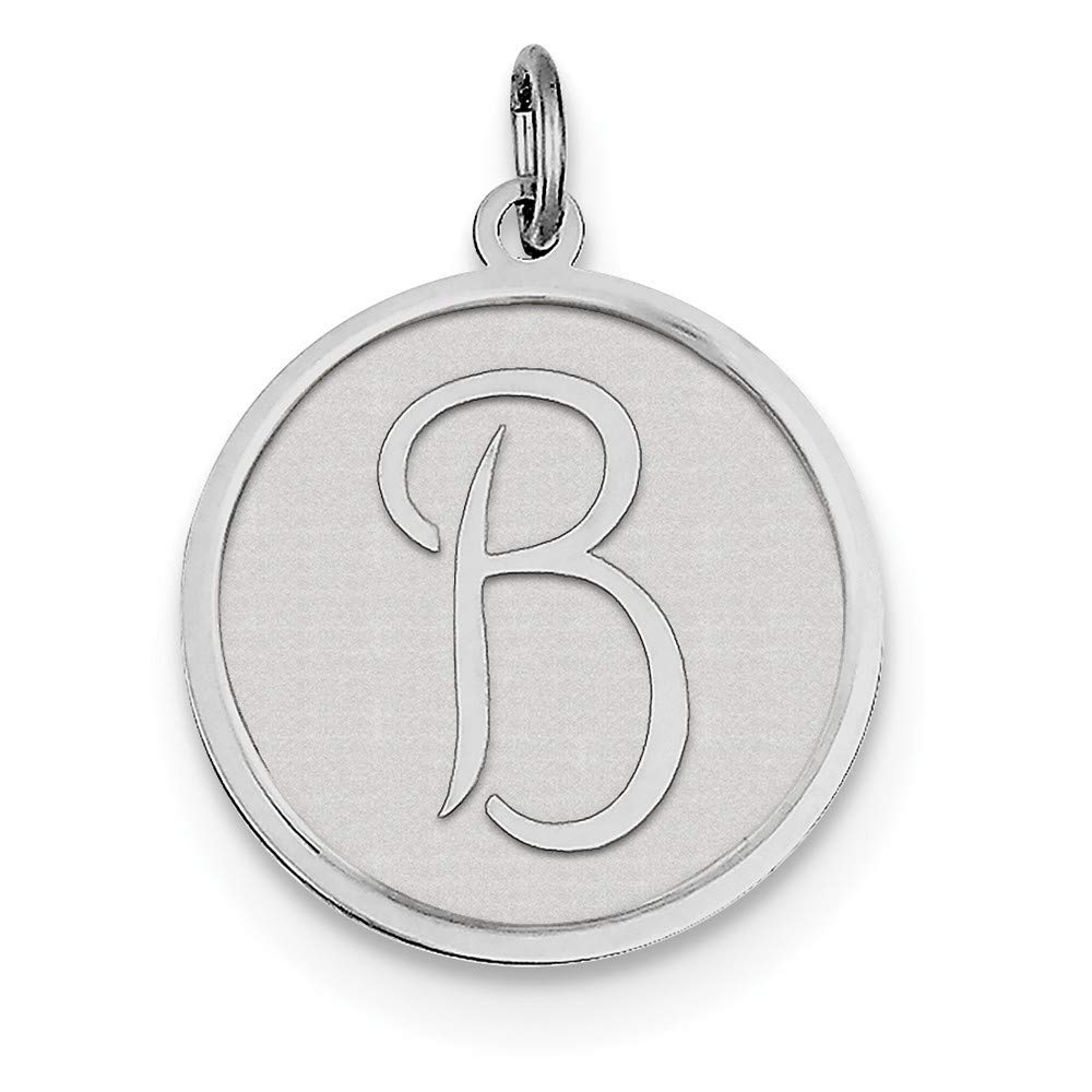 Roy Rose Jewelry Sterling Silver Brocaded Initial Letter B Charm Pendant - Elegant Personalized Gift for Women, Birthday, Anniversary & Special Occasions
