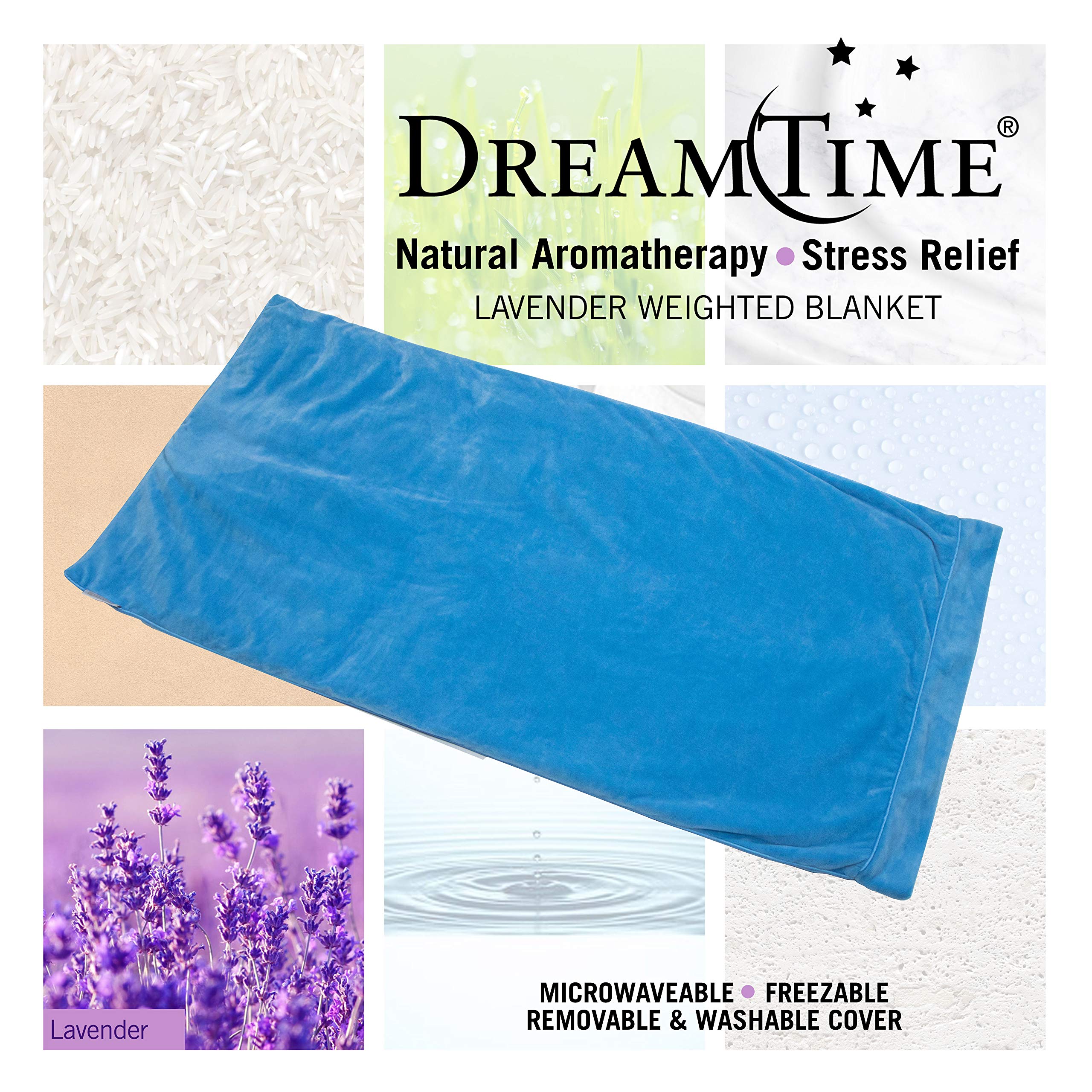 DreamTime Aromatherapy Blanket - Soft Plush Lap Quilt with Lavender & Peppermint Scent - Relaxing Stress Relief Gift for Women & Men - Perfect for Home, Office, Yoga and Meditation Use