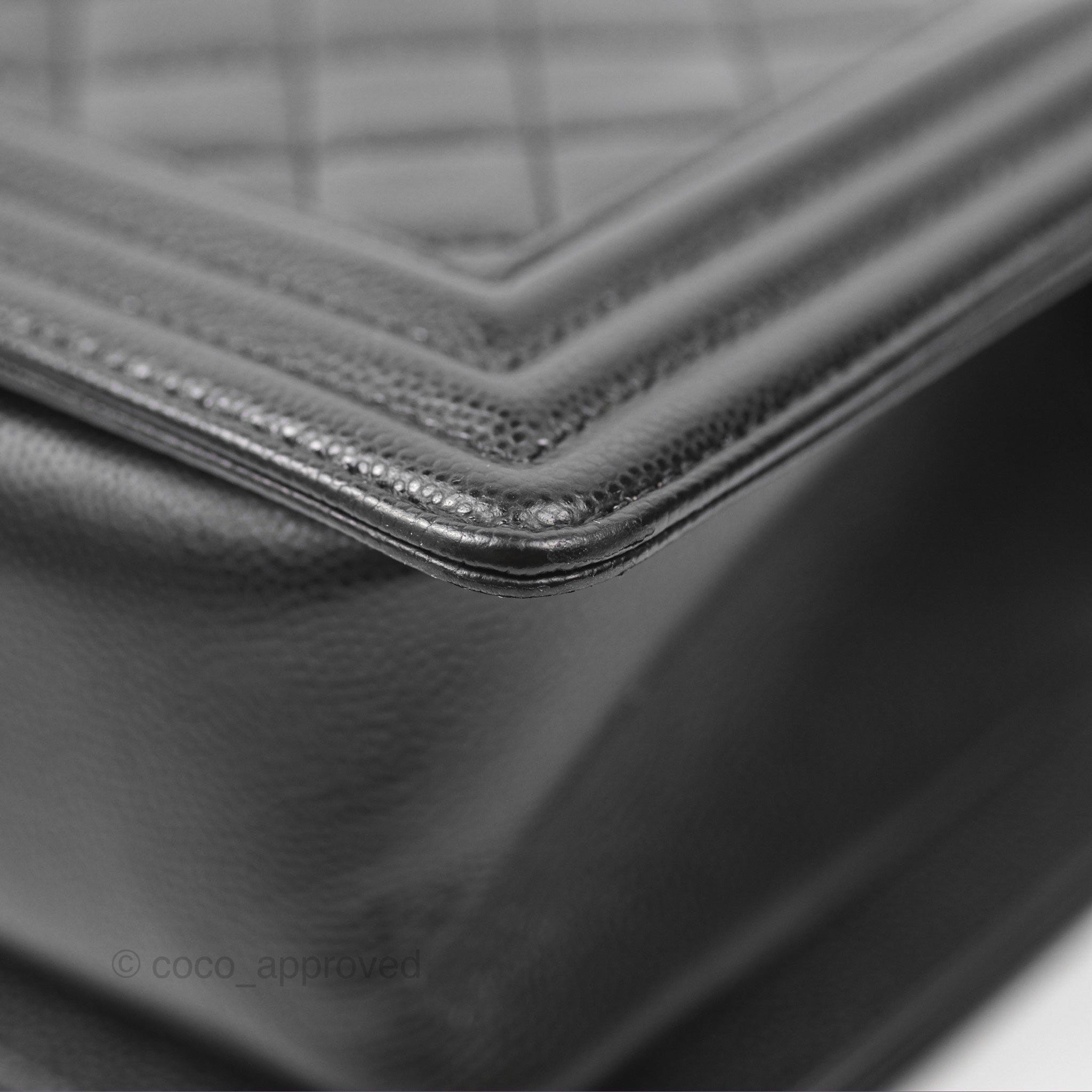 Chanel Boy Quilted Medium Handbag in Black Caviar Leather with Ruthenium Hardware - Luxury Crossbody Bag for Women, Perfect for Date Night & Evening Events
