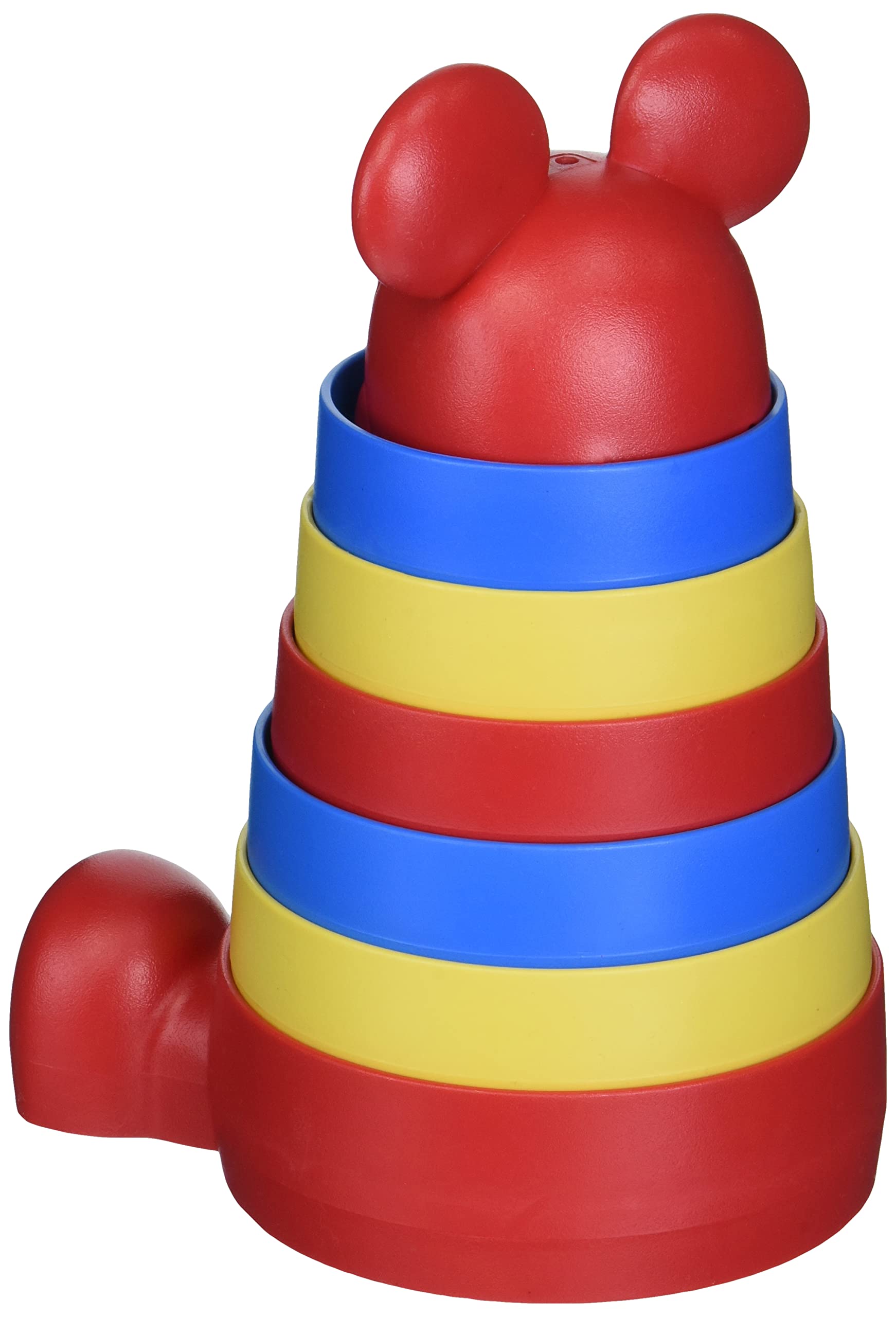 Green Toys Mickey Mouse Stacker - Colorful Stacking Toy for Toddlers & Kids | Eco-Friendly Plastic | Early Learning & Motor Skills Development | Perfect for Playtime, Daycare & Preschool Activities
