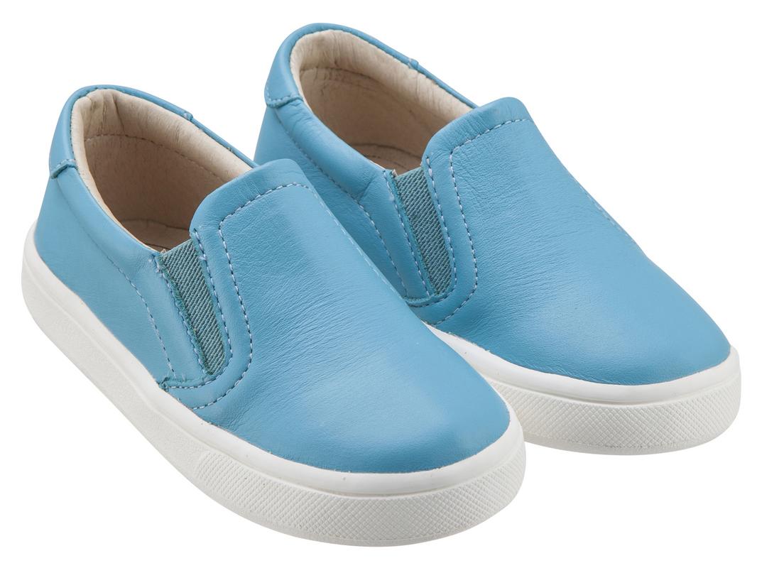 Old Soles Kids' Dressy Hoff Turquoise Blue Leather Slip-On Sneakers - Comfortable & Stylish School Shoes for Boys & Girls | Perfect for Casual Wear, School Uniforms & Special Occasions