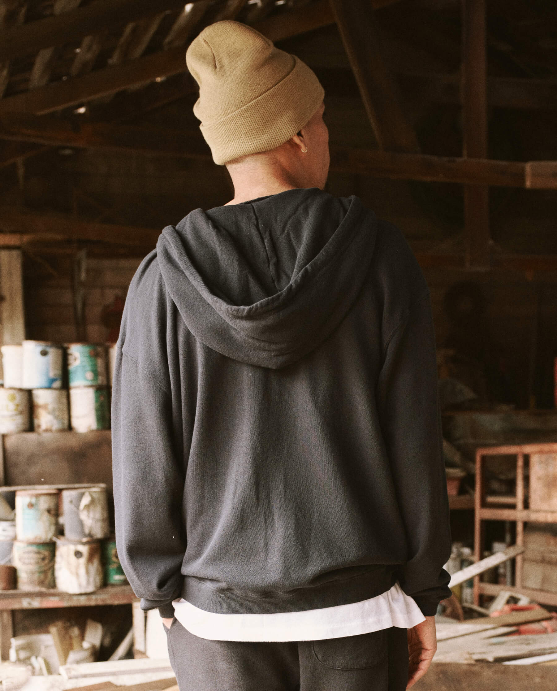 Men's Zip Up Hoodie - Almost Black Color | Lightweight Fleece Jacket for Casual Wear, Gym & Outdoor Activities