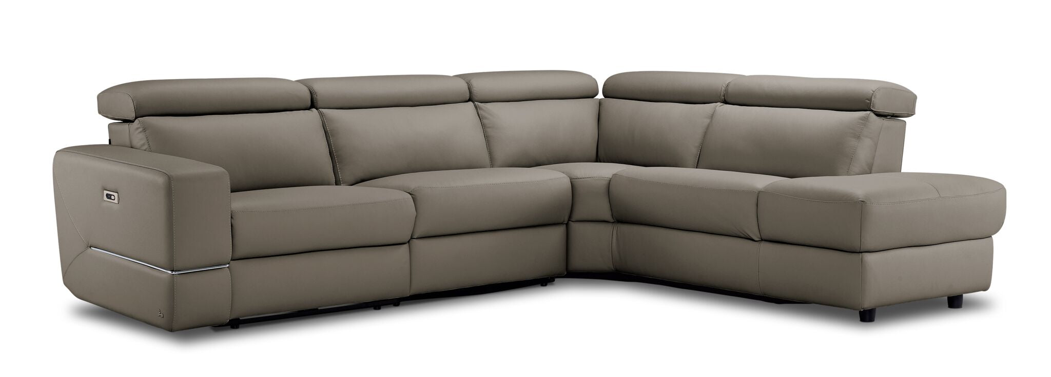 Bianca 3-Piece Power Reclining Sectional Sofa with Right Facing Chaise in Tan - Modern Living Room Furniture for Home Theater & Family Gatherings