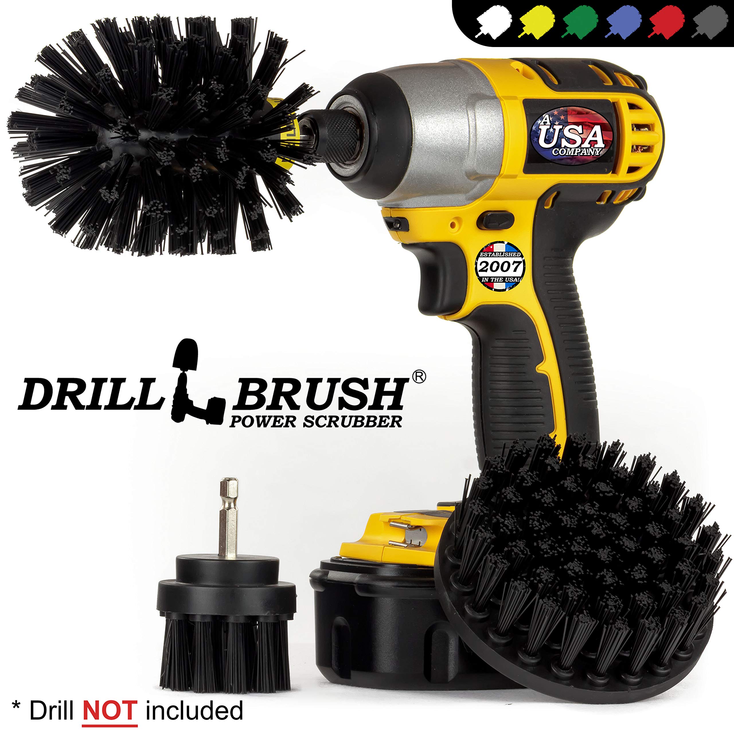 Industrial Cleaning Brush Set - Heavy-Duty Baked-On Food Remover & Rust Stain Cleaner for Electric Smokers, Grills, and BBQ - Drill Brush Attachment for Hard Water, Calcium & Mineral Deposit Removal - Perfect for Outdoor Cooking Equipment Maintenance