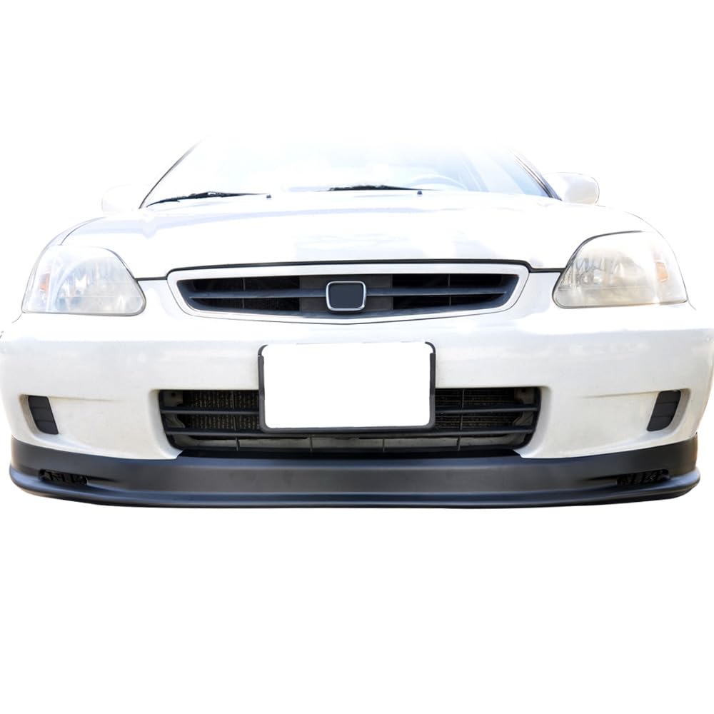 IKON MOTORSPORTS Pre-Painted Orange Front Bumper Lip Spoiler for 1999-2000 Honda Civic - Perfect for Car Enthusiasts & Street Racing Upgrades
