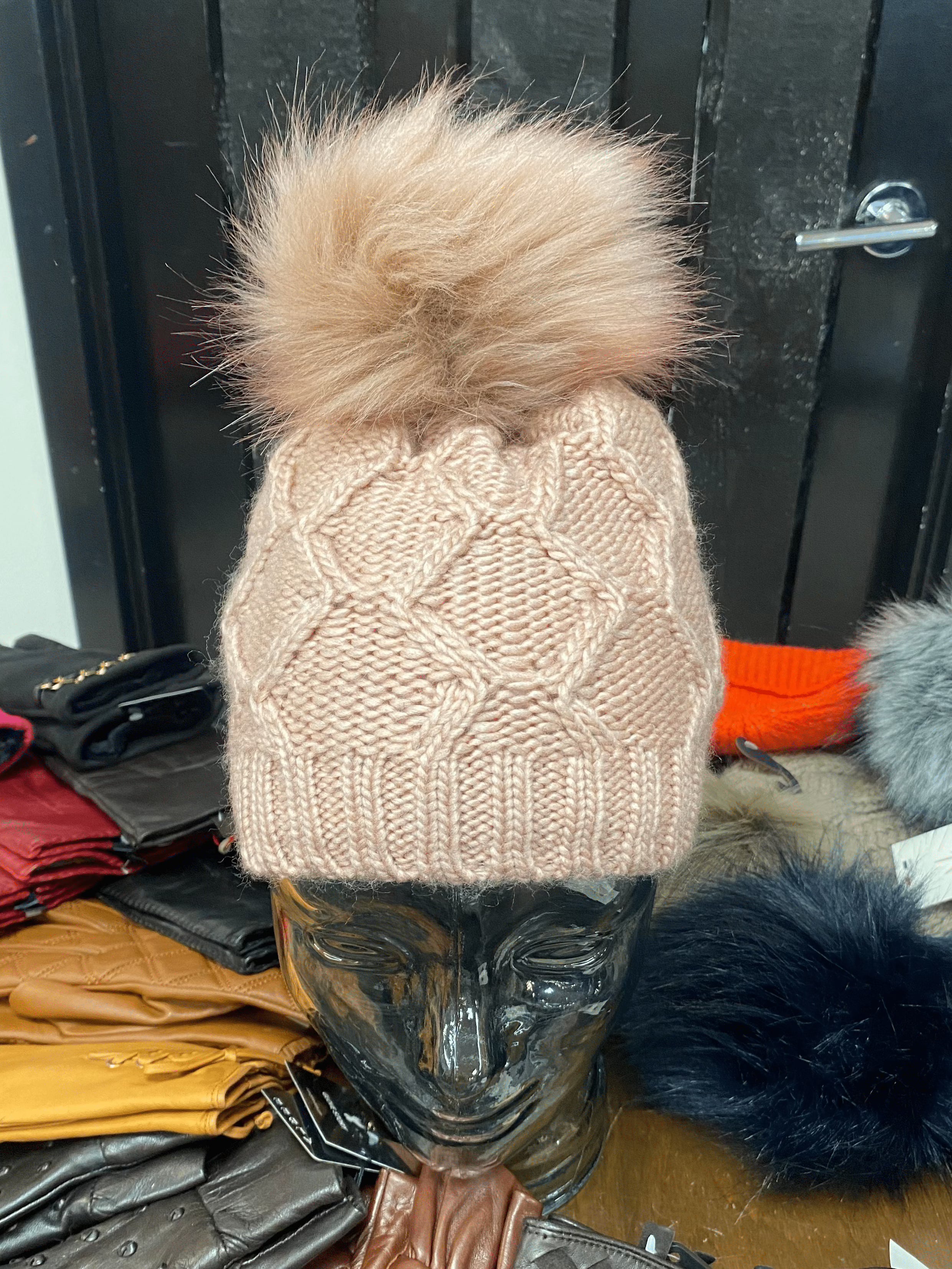 Cozy Knit Fleece Lined Pom Pom Winter Beanie Hat for Women - Warm Soft Cuffed Knit Hat for Cold Weather, Outdoor Activities & Fashion Accessories