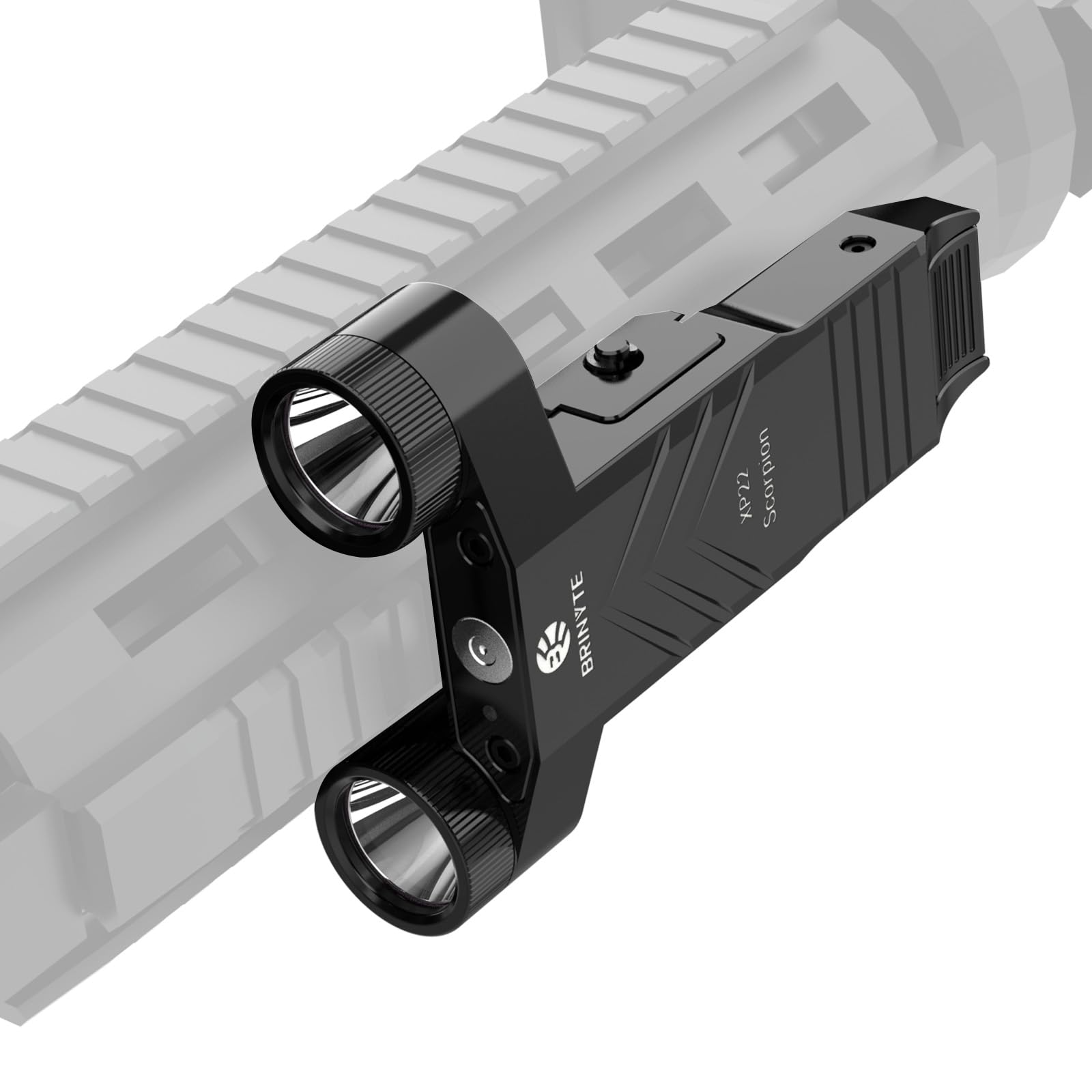 Brinyte XP22 1300 Lumens Tactical Flashlight with Strobe - Compact Picatinny Rail Mount Weapon Light, Magnetic USB Rechargeable, Built-in Pressure Switch - Perfect for Hunting, Camping, Home Defense & Emergency Use