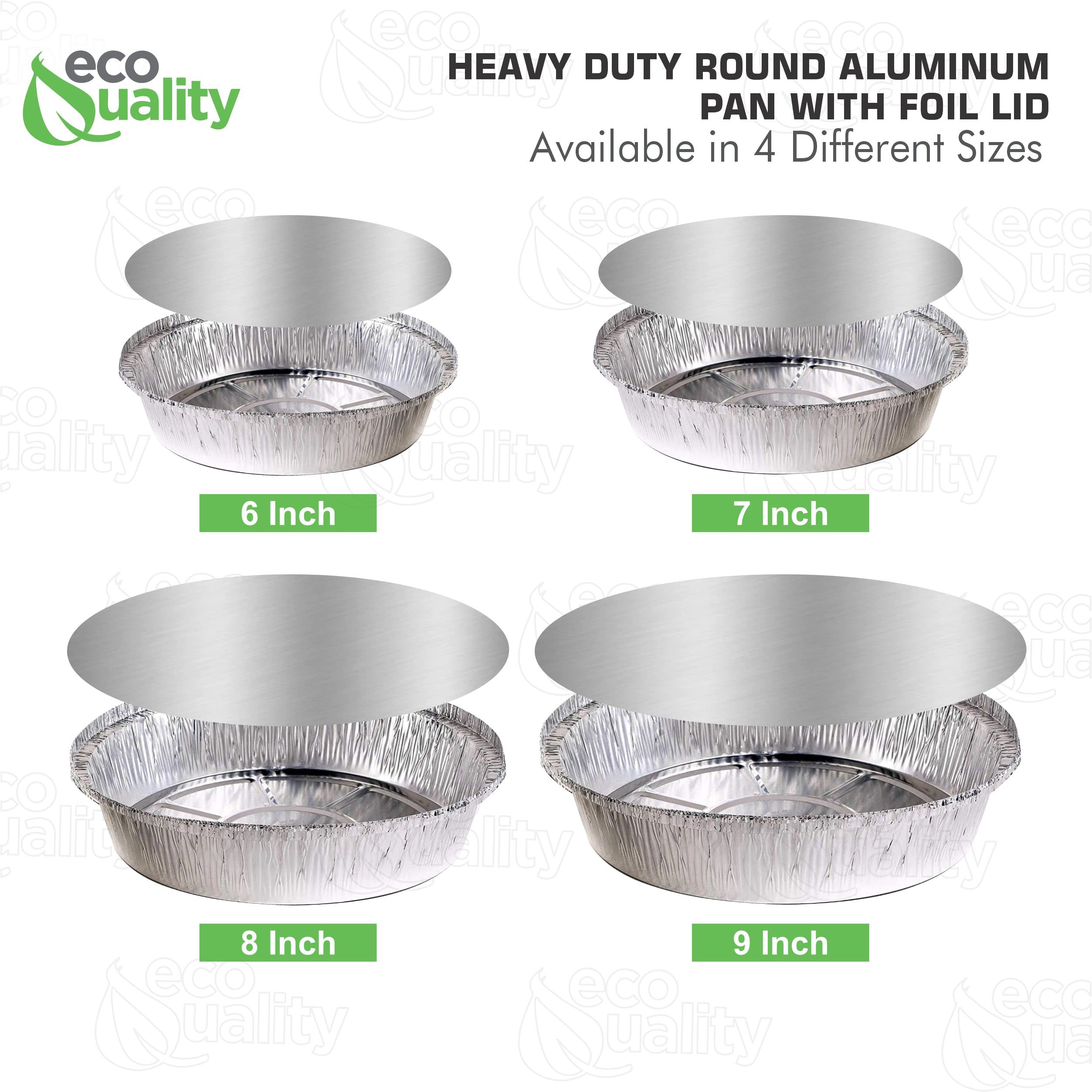 EcoQuality [500 Pack] 6 Inch Disposable Round Aluminum Foil Pans with Board Lids - Bake, Cook & Serve Food - Perfect for Catering, Restaurants, Parties, Picnics & Meal Prep - Oven Safe & Leak Proof Food Containers
