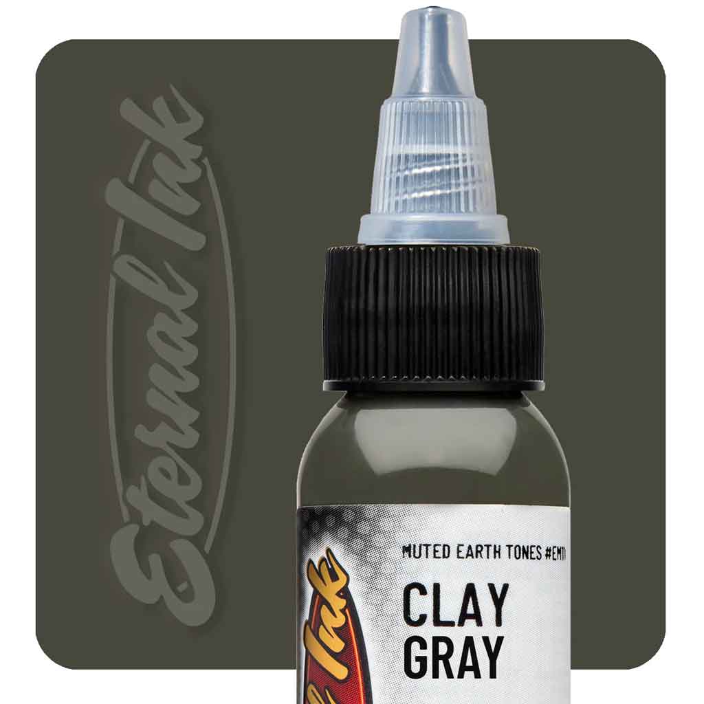 Eternal Ink - 1oz Clay Gray Tattoo Ink for Professional Artists & Tattooists | Perfect for Fine Line Work, Shading & Permanent Makeup