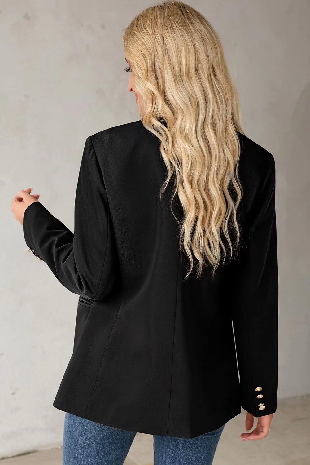 Dokotoo Women's Double Breasted Blazer - Casual Office Jacket for Work