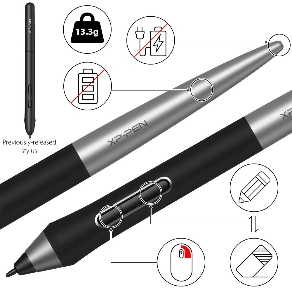 XPPen Deco Pro 9x5 Inch Graphics Drawing Tablet with Dual Wheel, 8192 Pressure Levels Stylus, 8 Shortcut Keys - Compatible with Mac, Windows, Android & Chrome OS - Perfect for Digital Art, Animation & Online Teaching