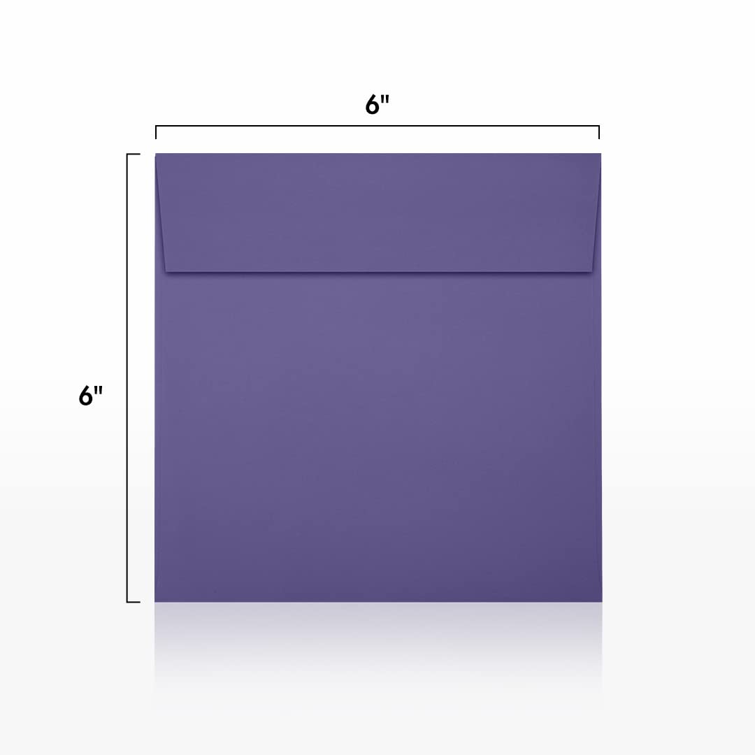 Premium 6x6 Inch Square Invitation Envelopes - Wisteria Purple, 80lb Text Weight, Self-Seal Peel & Press Closure, Pack of 1000 - Perfect for Wedding Invitations, Greeting Cards, Party Favors and Business Correspondence