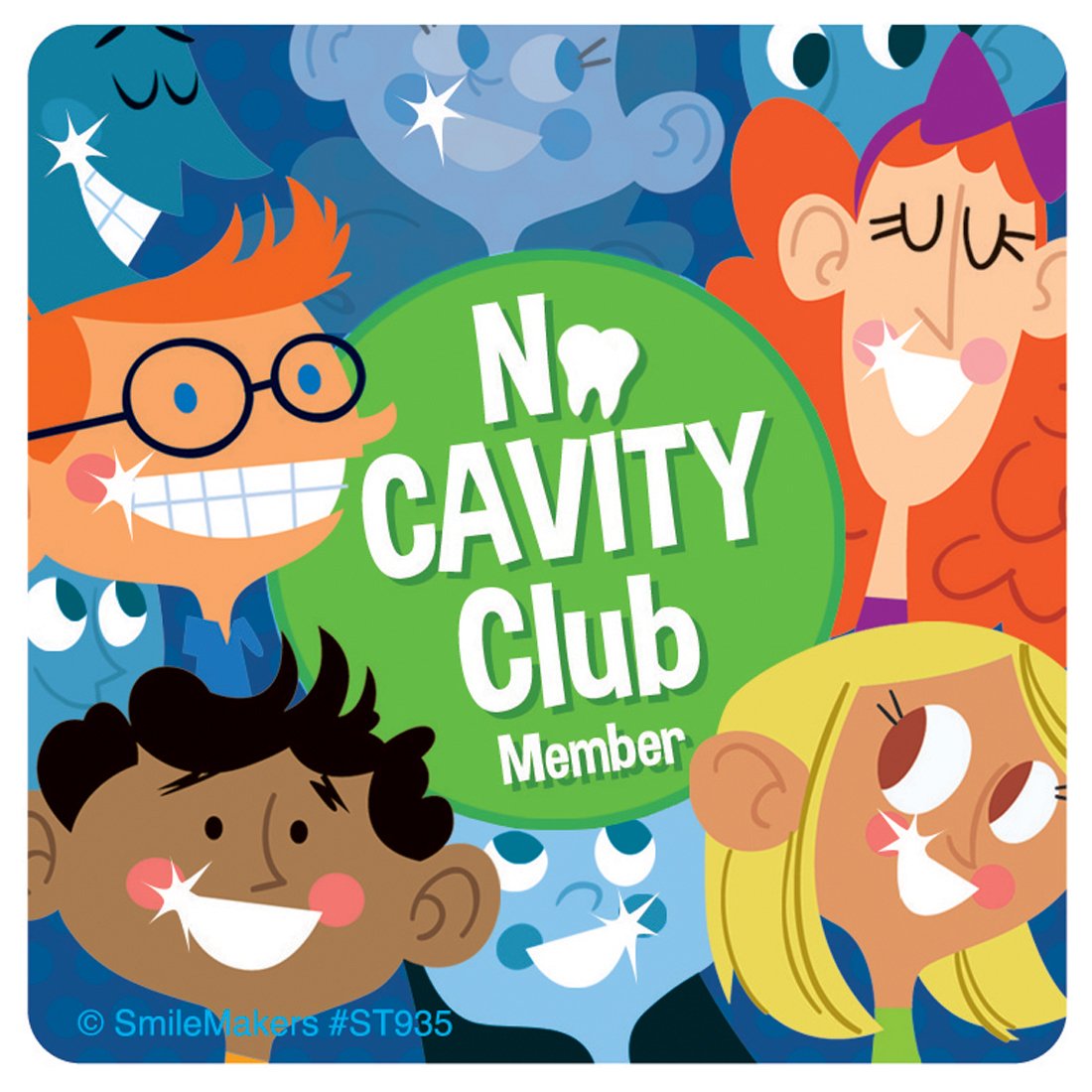 SmileMakers No Cavity Club Stickers - 100 Pack Fun Dental Reward Incentives for Kids - Perfect for Classroom Prizes, Tooth Fairy Gifts & Dentist Office Giveaways