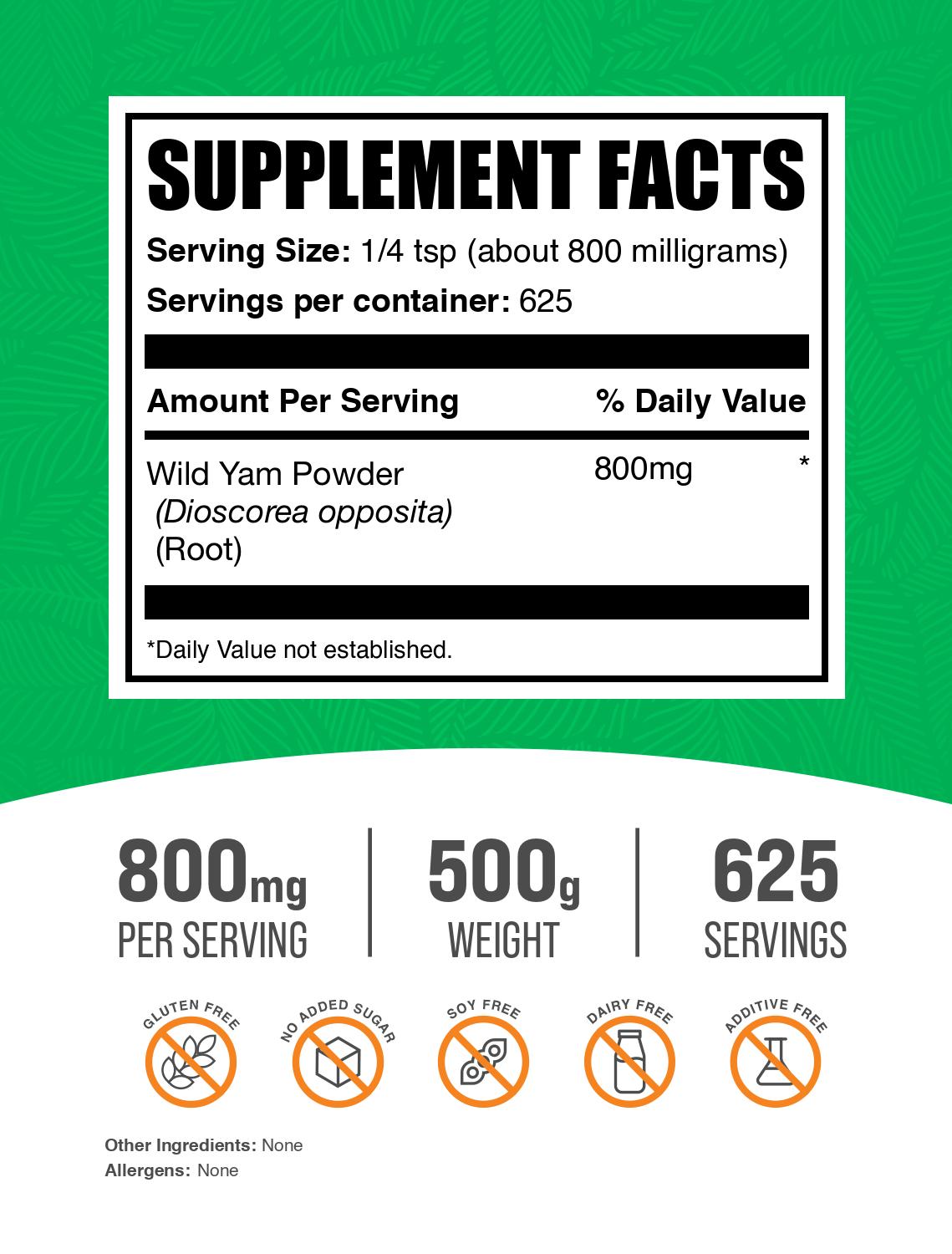 Organic Wild Yam Root Powder for Women's Health - Natural Hormone Balance Supplement for Menopause & PMS Relief - Vegan, Non-GMO, Gluten-Free - Perfect for Smoothies, Teas & Herbal Remedies