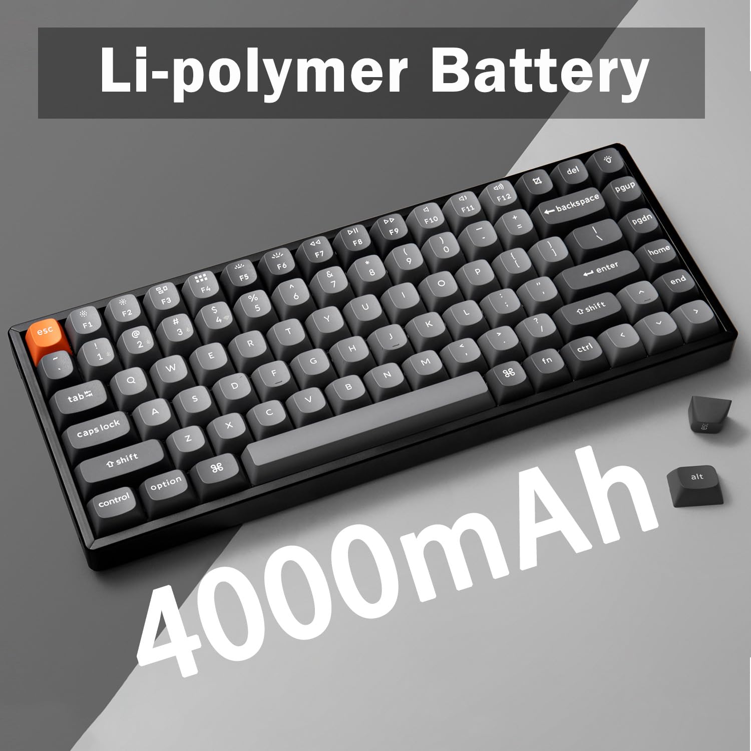 Keychron K2 Max 75% Wireless Mechanical Keyboard - 84-Key Compact Layout, Hot-Swappable, Bluetooth/2.4GHz/Wired, RGB Backlit, Super Red Switches for Mac/Windows/Linux - Perfect for Gaming, Coding & Office Work