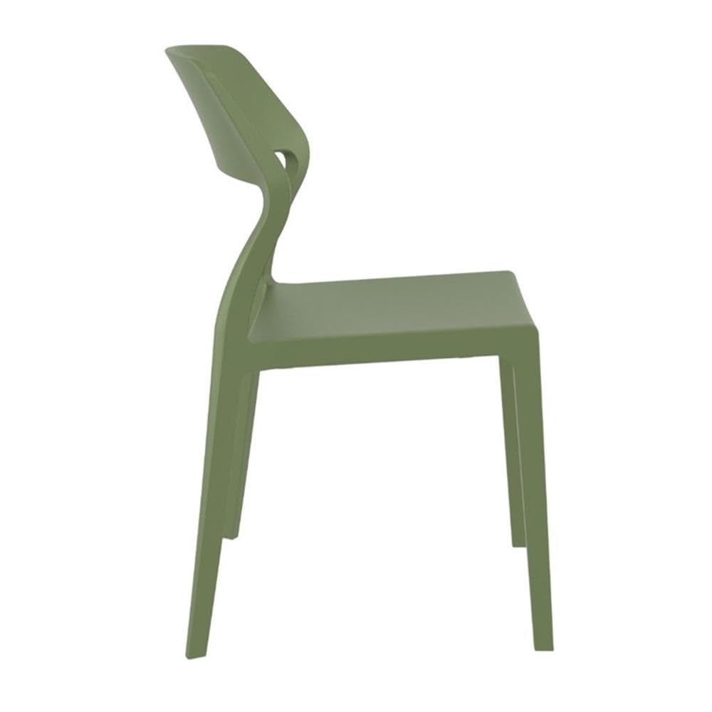 Premium Olive Green Snow Dining Chairs (Set of 2) - Modern Indoor/Outdoor Patio Furniture for Dining Room, Kitchen, or Garden - Weather-Resistant & Comfortable Seating