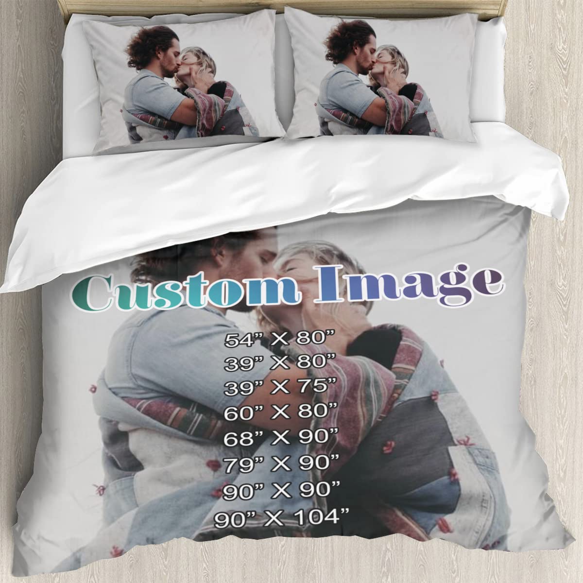 Custom Photo Twin Bedding Set - 3 Piece Personalized Comforter & Sheets with Your Own Picture, Text - Ultra Soft 60