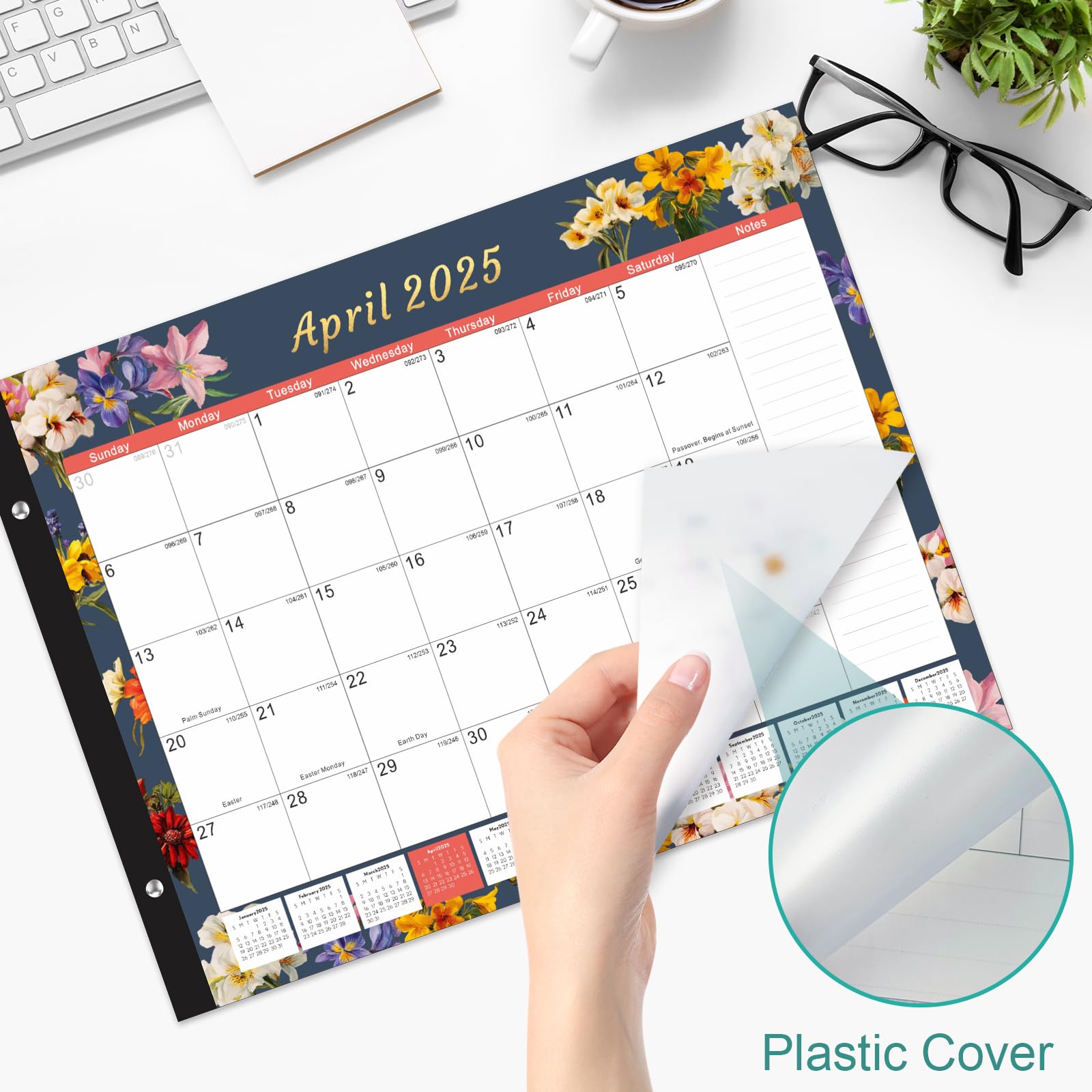 Gannyfer 2025-2026 18-Month Large Desk Calendar (22