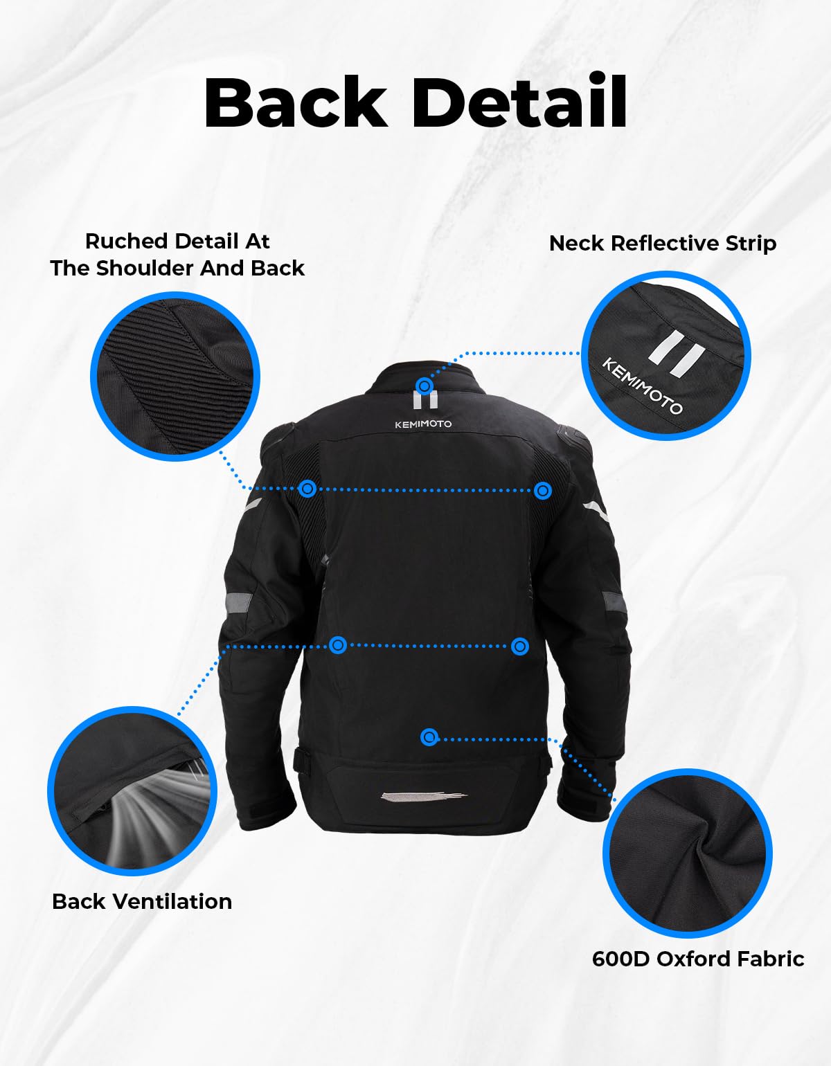 KEMIMOTO CE Level 2 Armored Motorcycle Jacket for Men - All Season Windproof Motorbike Riding Jacket with Full Protection (Sizes L-3XL) | Perfect for Commuting, Touring & Adventure Riding