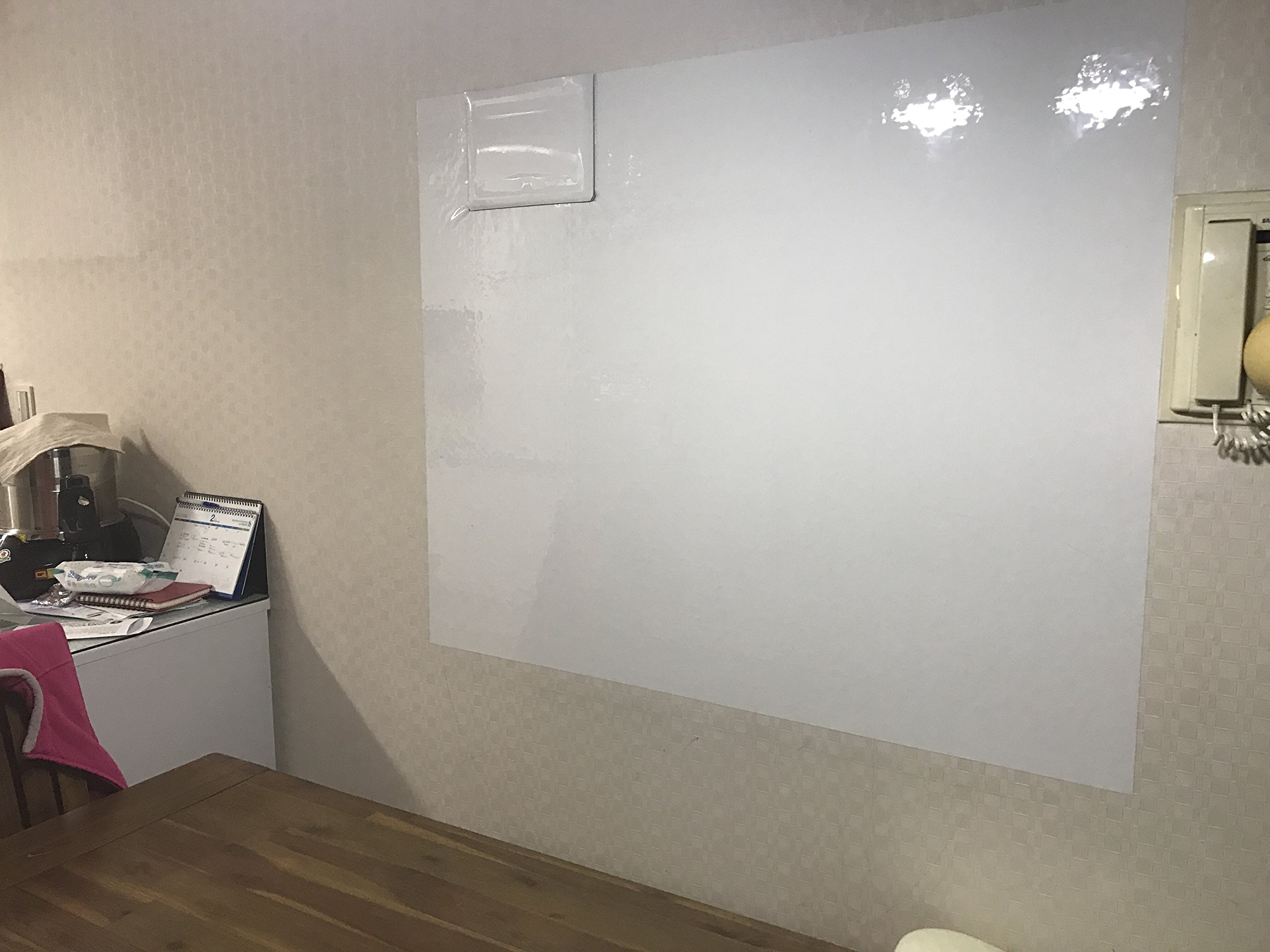 Premium 4x6 Glossy Whiteboard Dry Erase Wallpaper - Self-Adhesive Removable White Board for Office, Classroom & Home - Perfect for Notes, Planning & Creative Projects