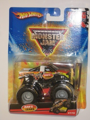 Hot Wheels Monster Trucks Flag Series - Jam Bar's Leaks 1:64 Scale Die-Cast Car Toy (67/75) for Kids Collection & Stunt Racing Play