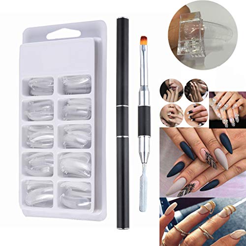 Clear Acrylic Ballerina Coffin Nail Tips - Long French False Nails Extension Kit for Salon & DIY Manicure | Perfect for Nail Art, Home Use & Professional Salons