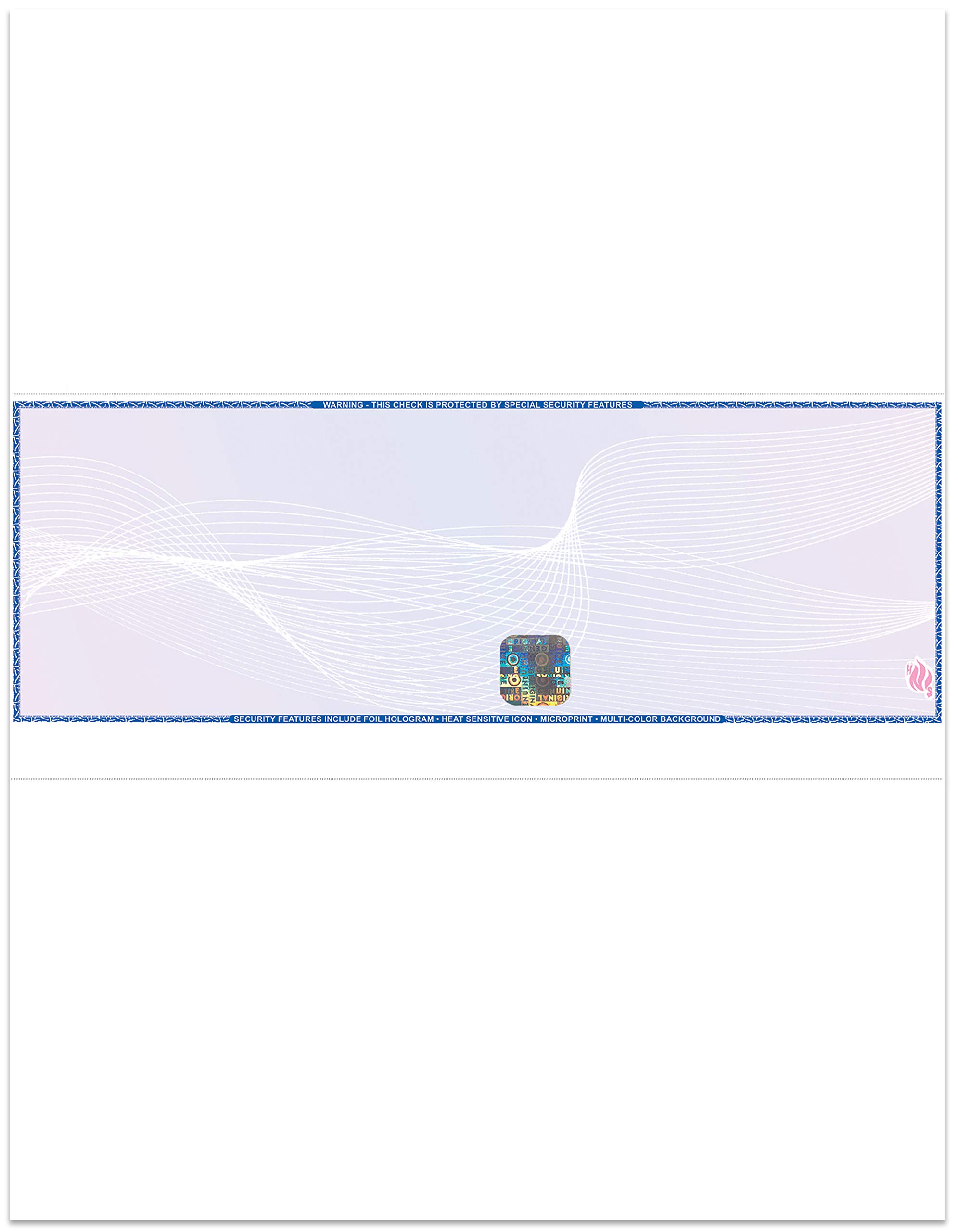 EZ Checks Premium Blank Hologram High Security Laser Check Stock | 1000 Sheets (Blue/Maroon, Center Check) - Ideal for Business Banking, Payroll & Secure Financial Transactions
