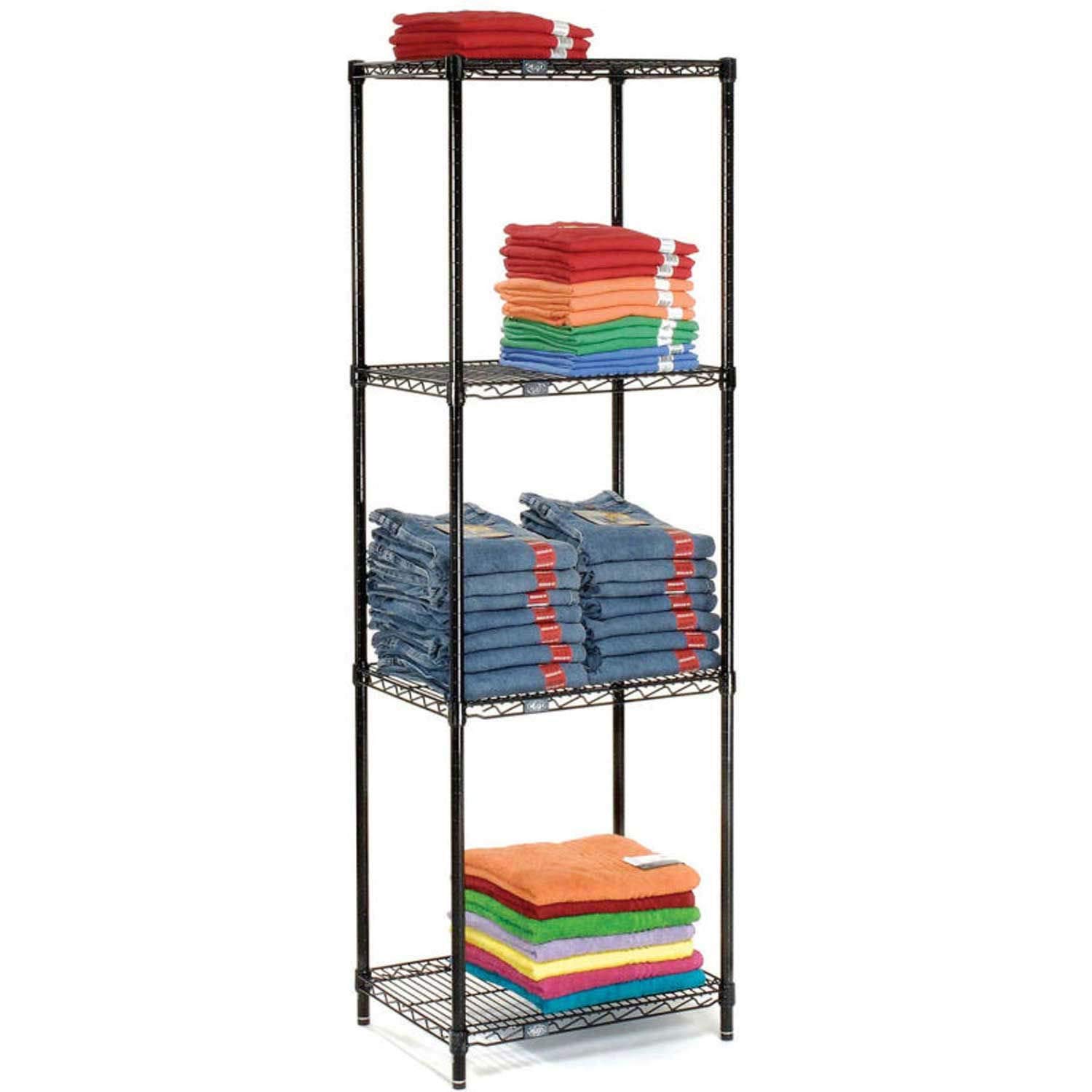 Nexel 5-Tier Black Epoxy Wire Shelving Unit - 30