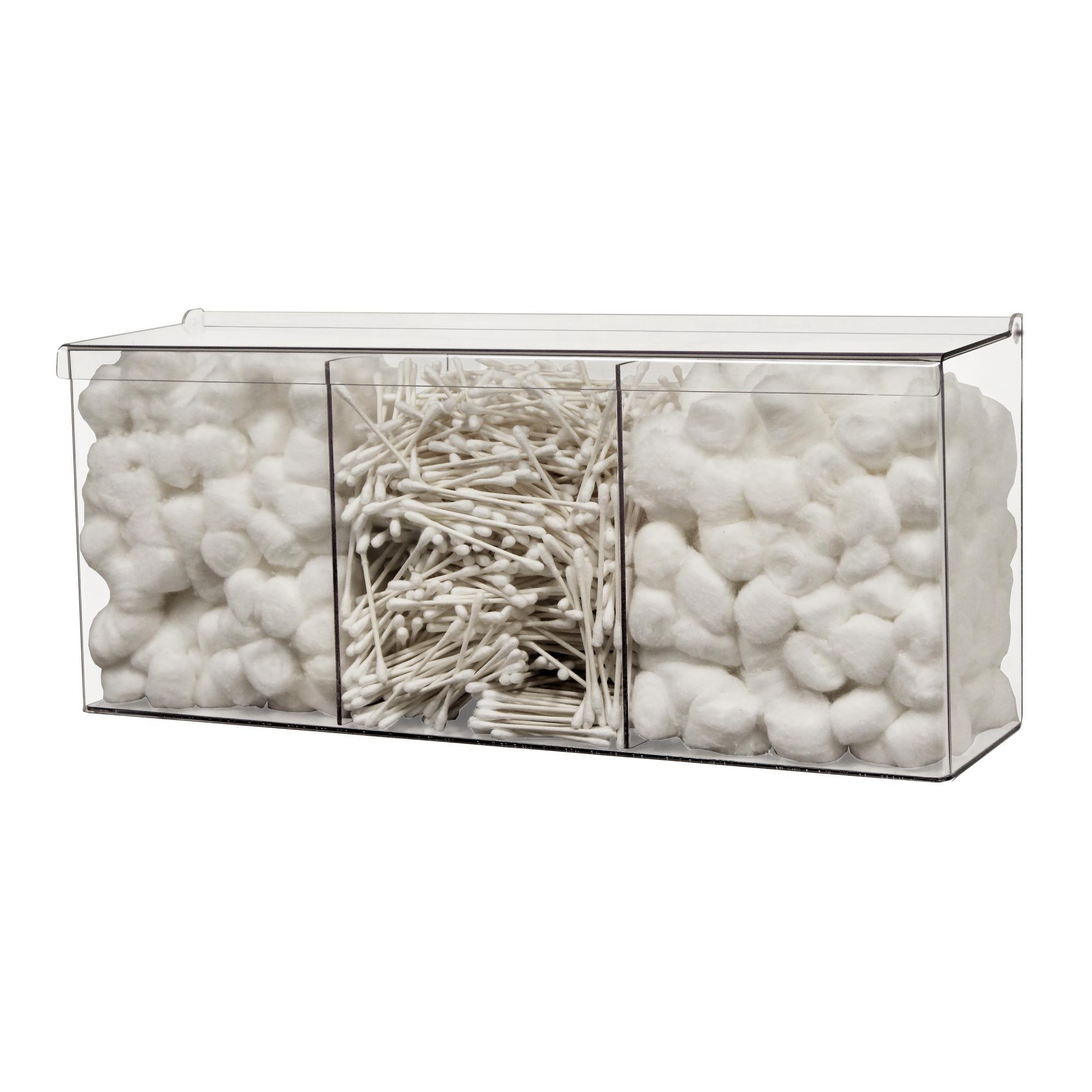 Bulk Dispenser - Mini Triple Bin Clear Storage Organizer for Office, Kitchen, or Craft Room Supplies | Perfect for Snacks, Utensils & Small Items