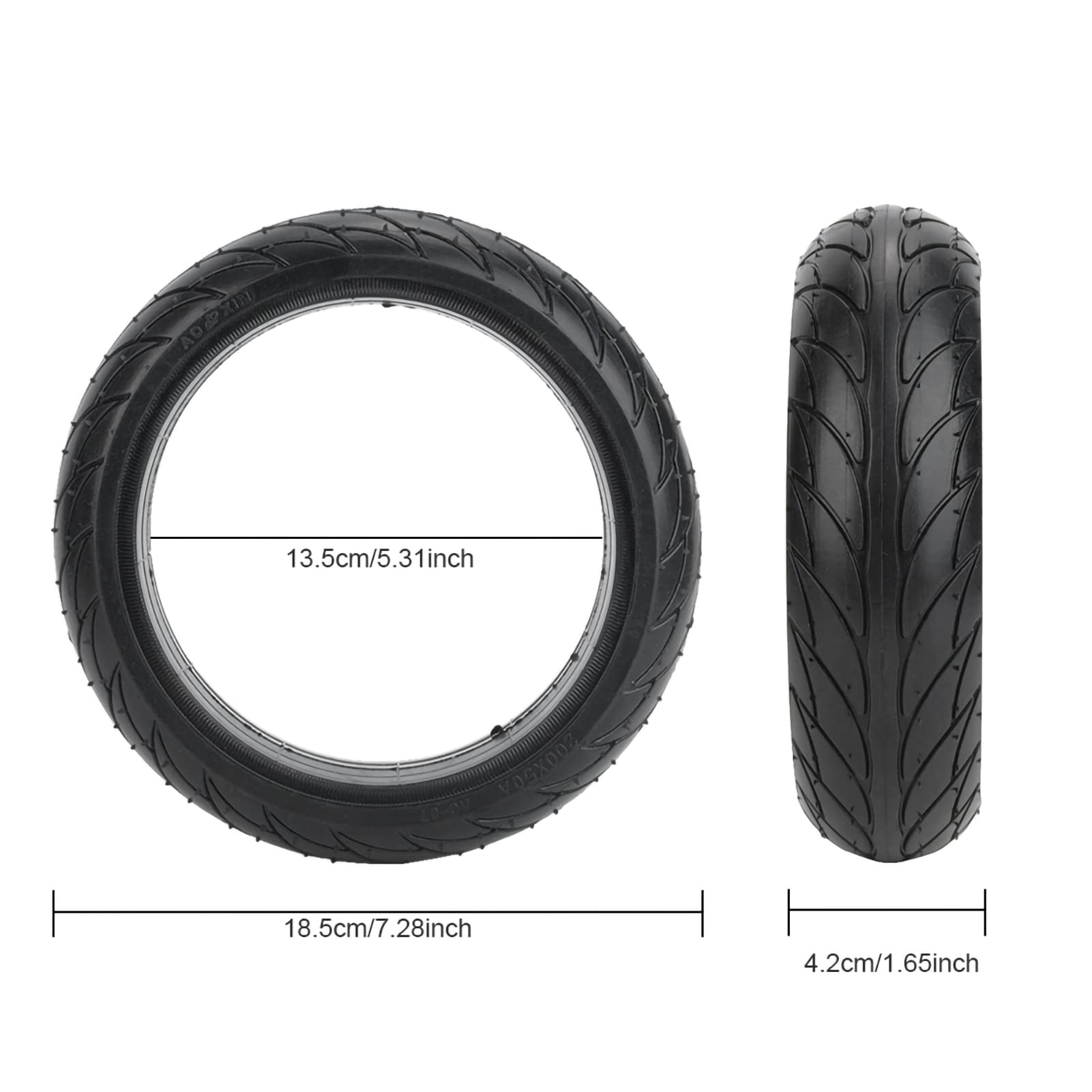 Xiaomi Ninebot ES1 ES2 ES3 ES4 Electric Scooter Solid Tire - 5.3 Inch Inner Diameter, 7.3 Inch Outer Diameter - Front & Rear Replacement Tire for Commuting & Urban Travel