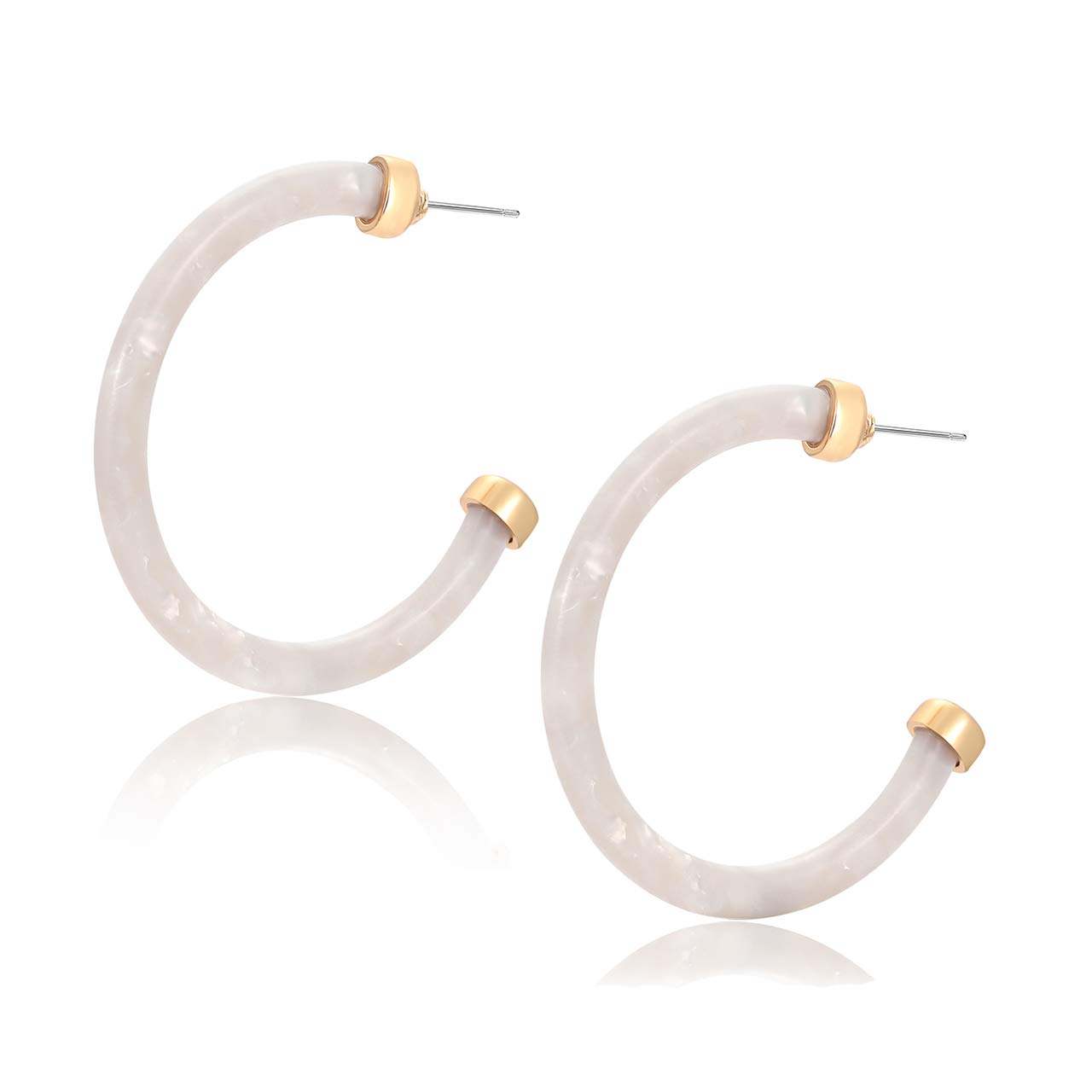Stylish Acrylic Open Hoop Earrings for Women - Tortoise Shell Bohemian Dangle Earrings | Fashion Jewelry for Casual Wear, Parties & Date Nights