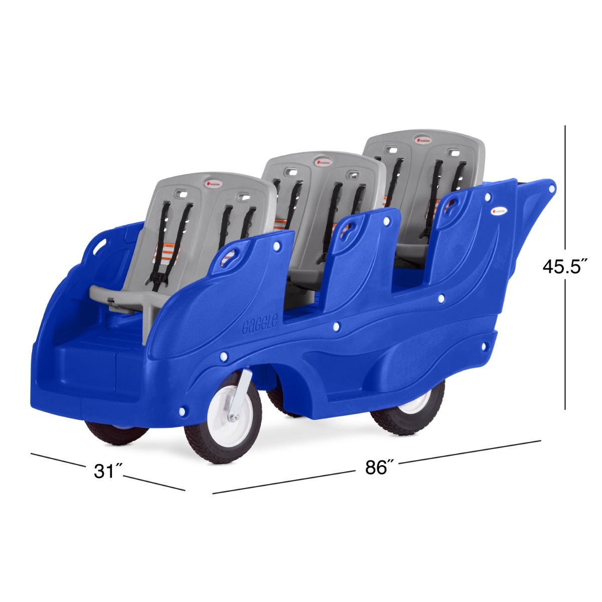 Gaggle Parade 6-Seat Baby Stroller Wagon - Lightweight, Foldable Multi-Kids Stroller for Park, Zoo & Shopping Trips - Perfect for Twins, Triplets & Large Families