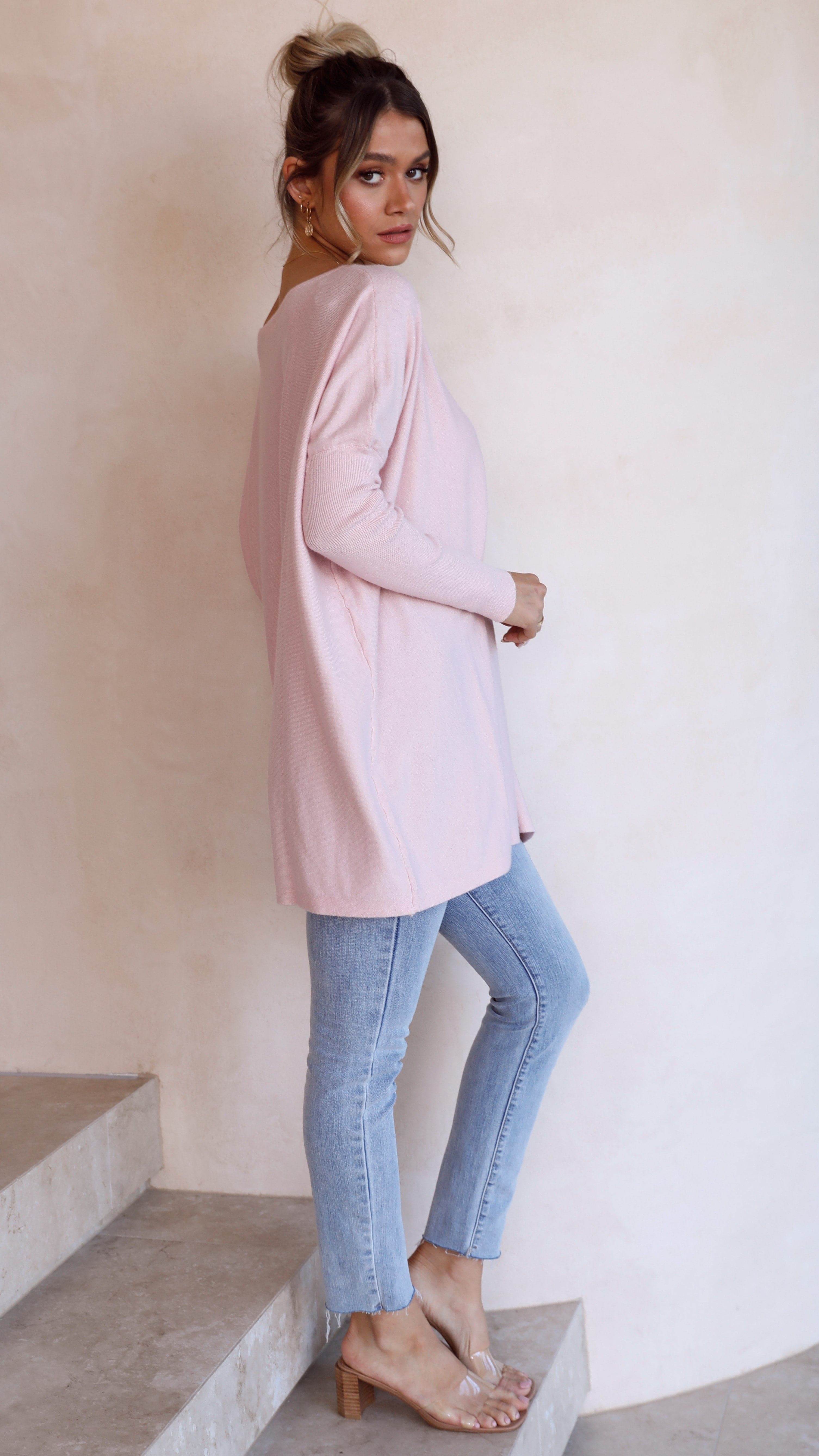 Amalia Knit Top for Women - Soft Blush Pink Casual T-Shirt | Perfect for Everyday Wear, Layering & Office Outfits