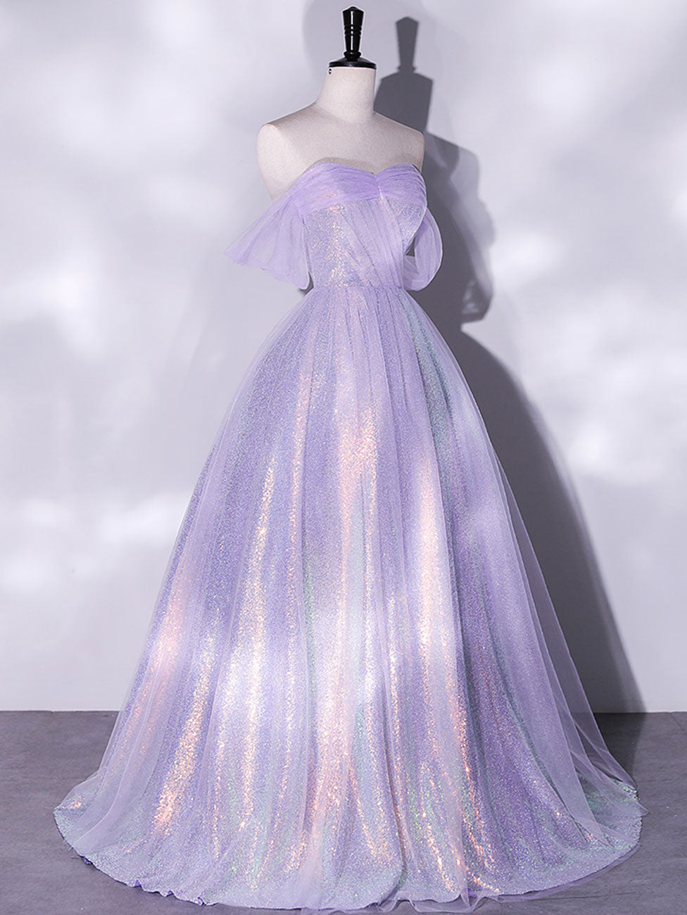 Elegant Purple A-Line Tulle Sequin Long Prom Dress for Women - Sparkly Formal Evening Gown for Homecoming, Ball, Wedding & Special Occasions