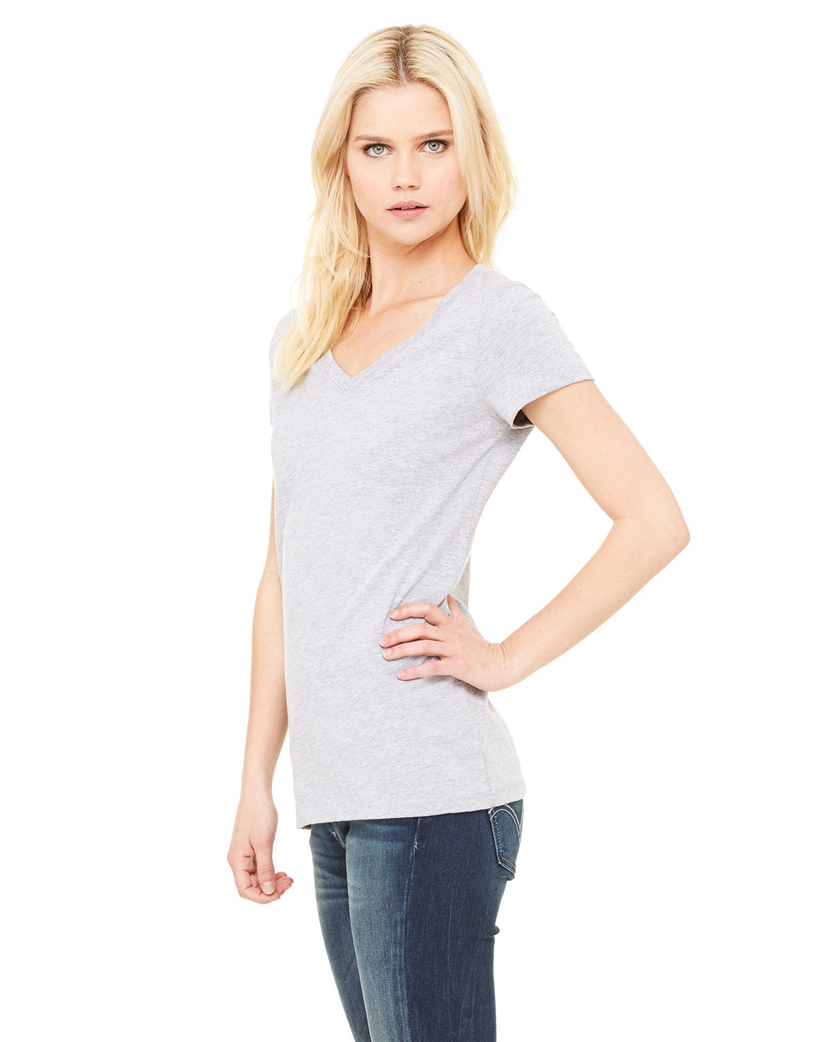Bella + Canvas B6005 Women's V-Neck Short Sleeve T-Shirt - Soft Jersey Cotton Tee for Casual Wear, Workout & Everyday Comfort