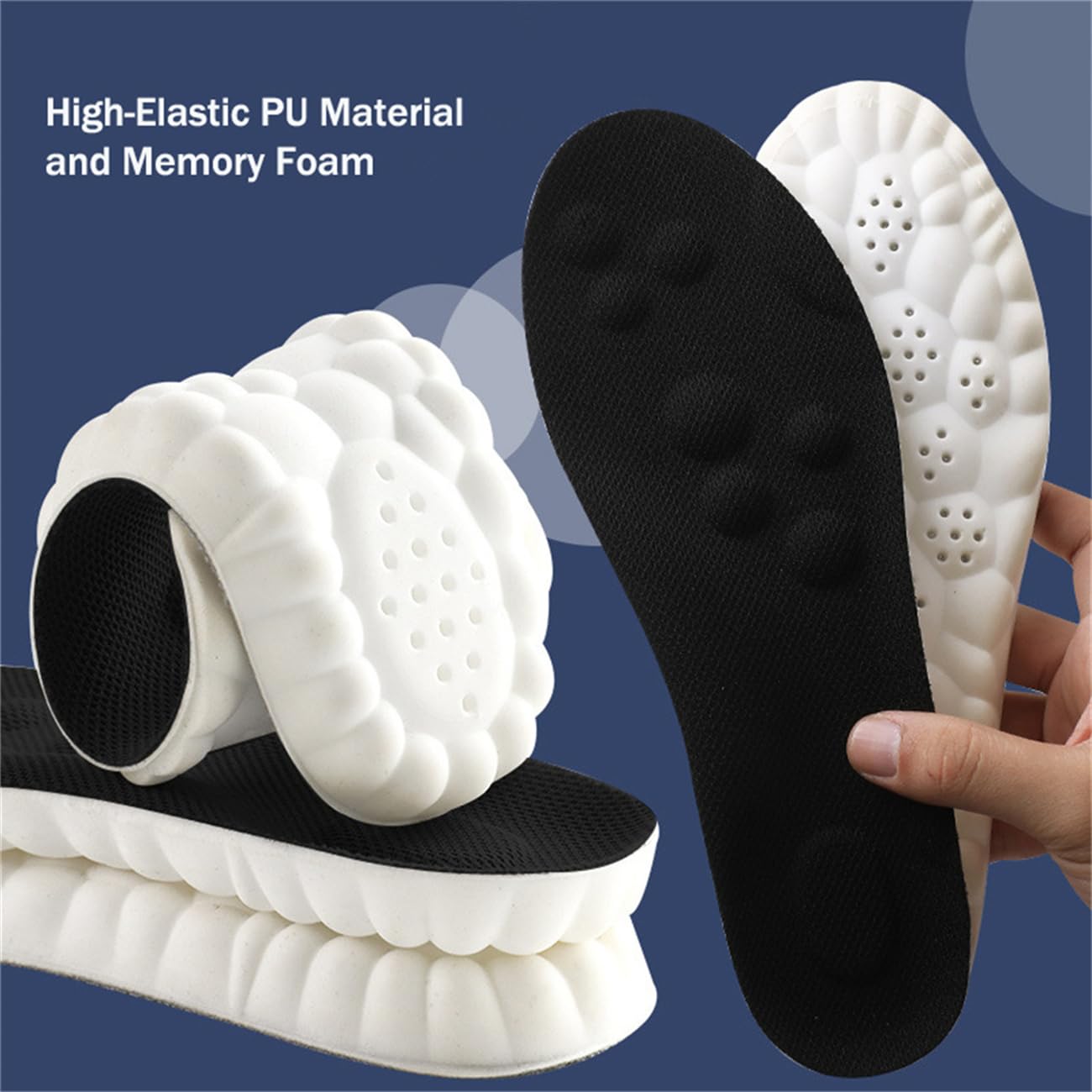 Cloud Soles for Men and Women – Comfortable Shoe Insoles with Arch Support – Black, Unisex-Adults, Full-Length Memory Foam & PU Insoles – Shock Absorption – US Men 6.5-11 – Perfect for Running, Walking, and All-Day Comfort