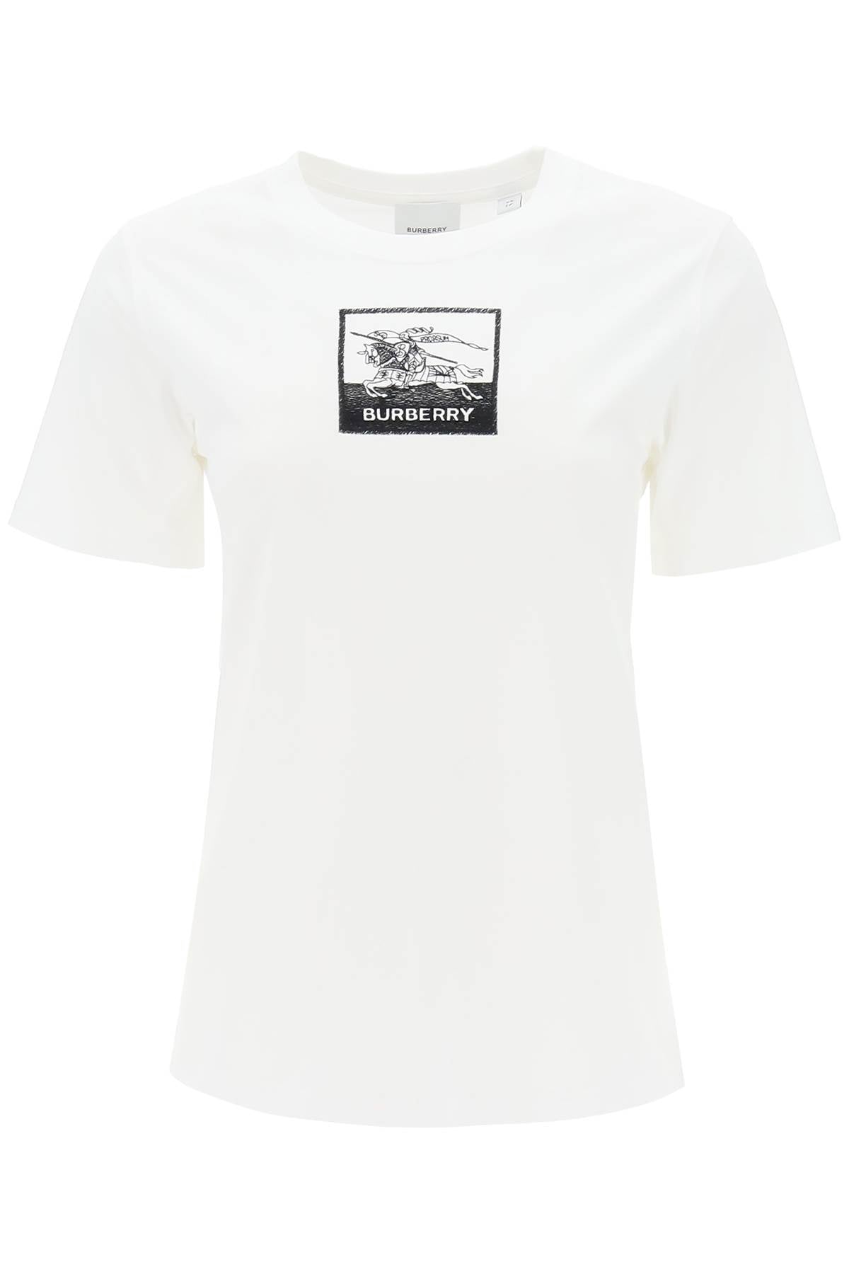 Burberry Margot Embroidered T-Shirt for Women - Luxury Cotton Tee with EKD Embroidery for Casual Wear & Everyday Outfits