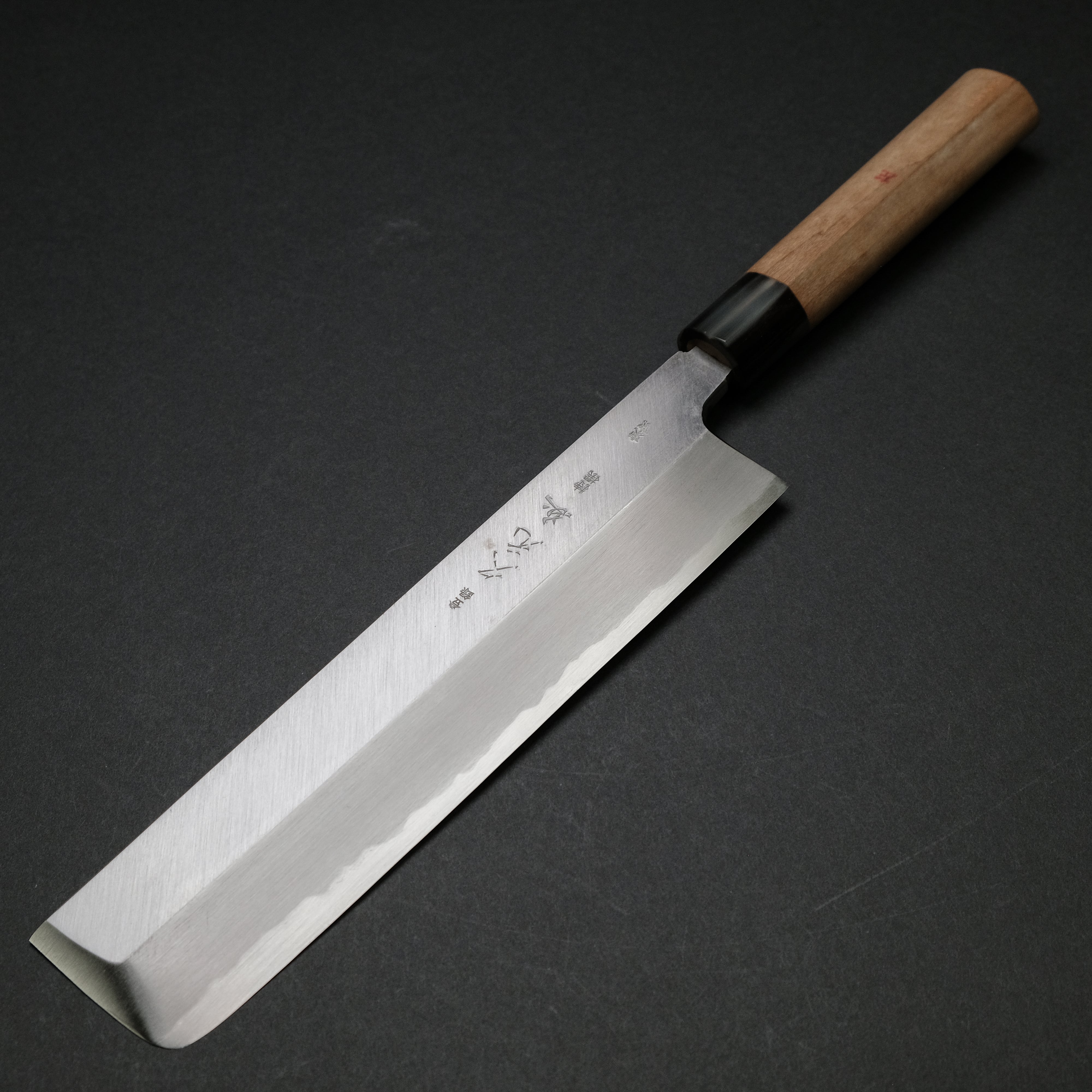 Premium Vintage Left-Handed Wa Usuba Japanese Knife 240mm - Carbon Steel Blade with Magnolia Wood Handle - Ideal for Sushi, Vegetables & Precision Cutting in Professional Kitchens