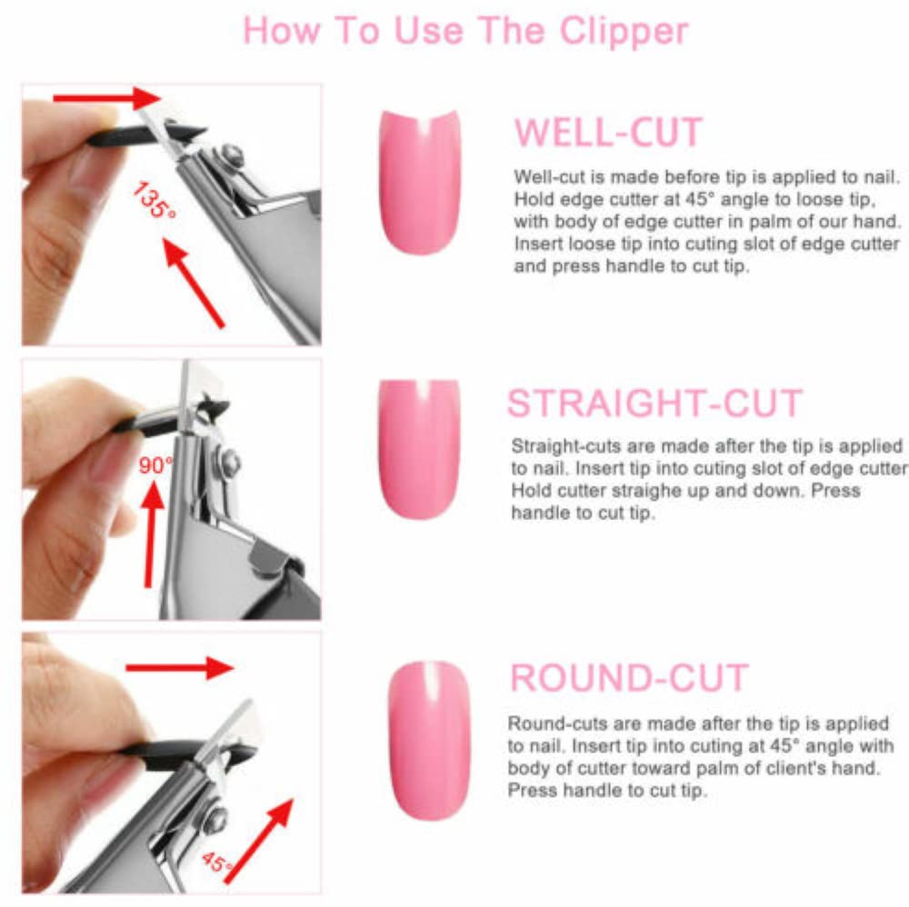 Feelhigh Professional False Nail Edge Cutter - Acrylic Nail Clipper for Salon & DIY Manicure | Precision Trimmer for Artificial Nails, Fake Nails & Nail Tips | Perfect for Nail Art, Gel Extensions & Home Manicure Kits