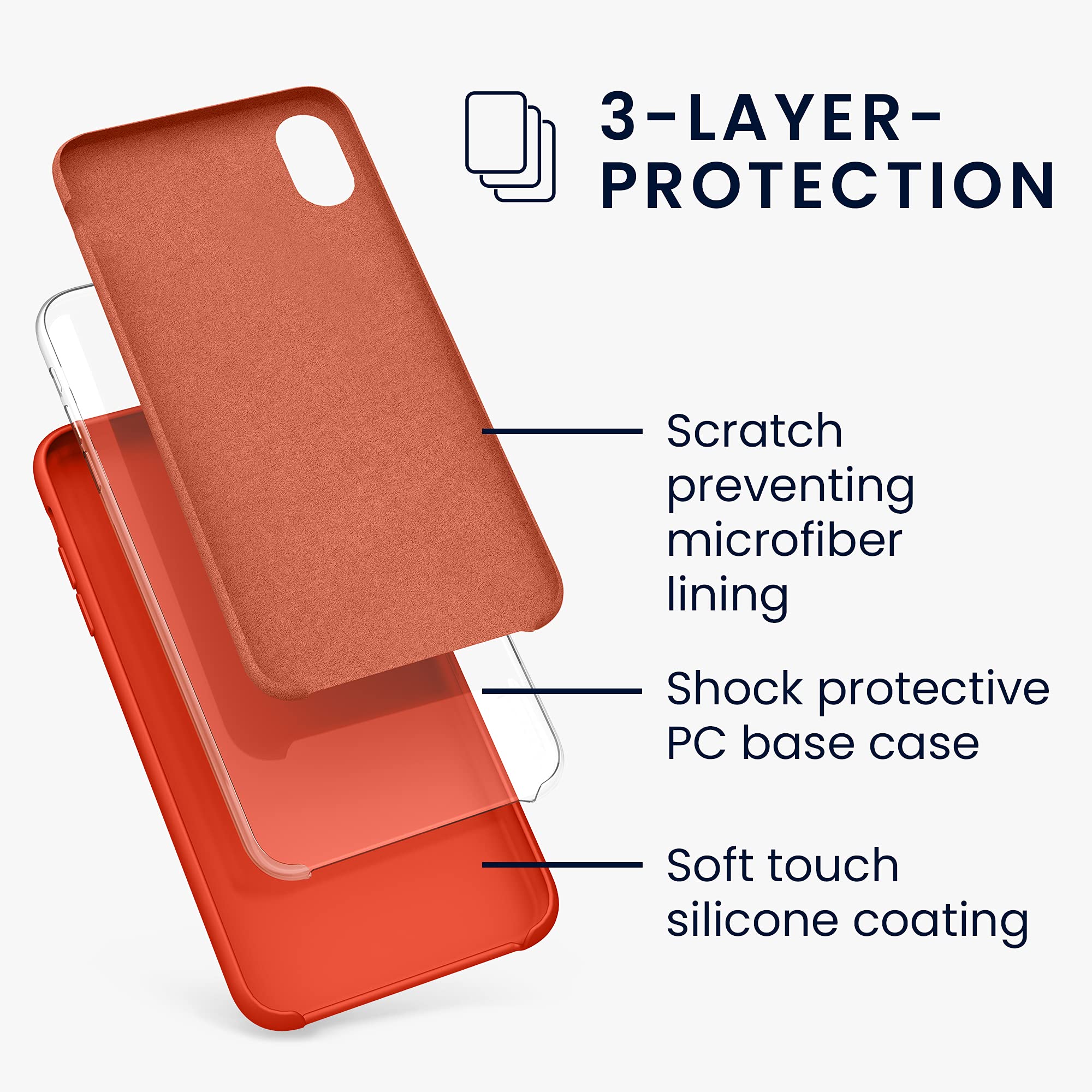 kwmobile TPU Silicone Case for Apple iPhone XR - Soft Protective Phone Cover in Tomato Red | Shockproof & Slim Design for Everyday Use & Travel