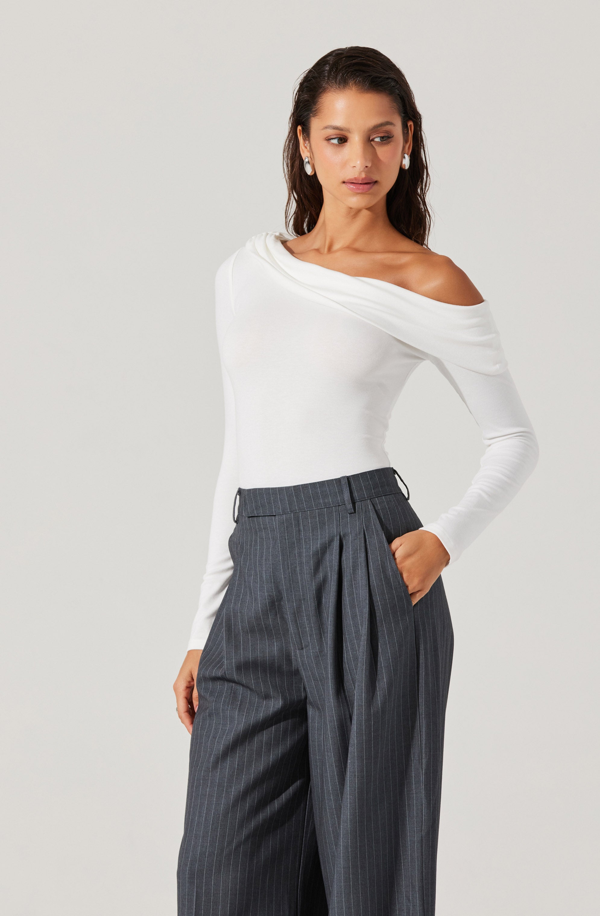Elegant Draped Off Shoulder Tops for Women - Trendy Summer Blouse for Beach, Party & Date Night