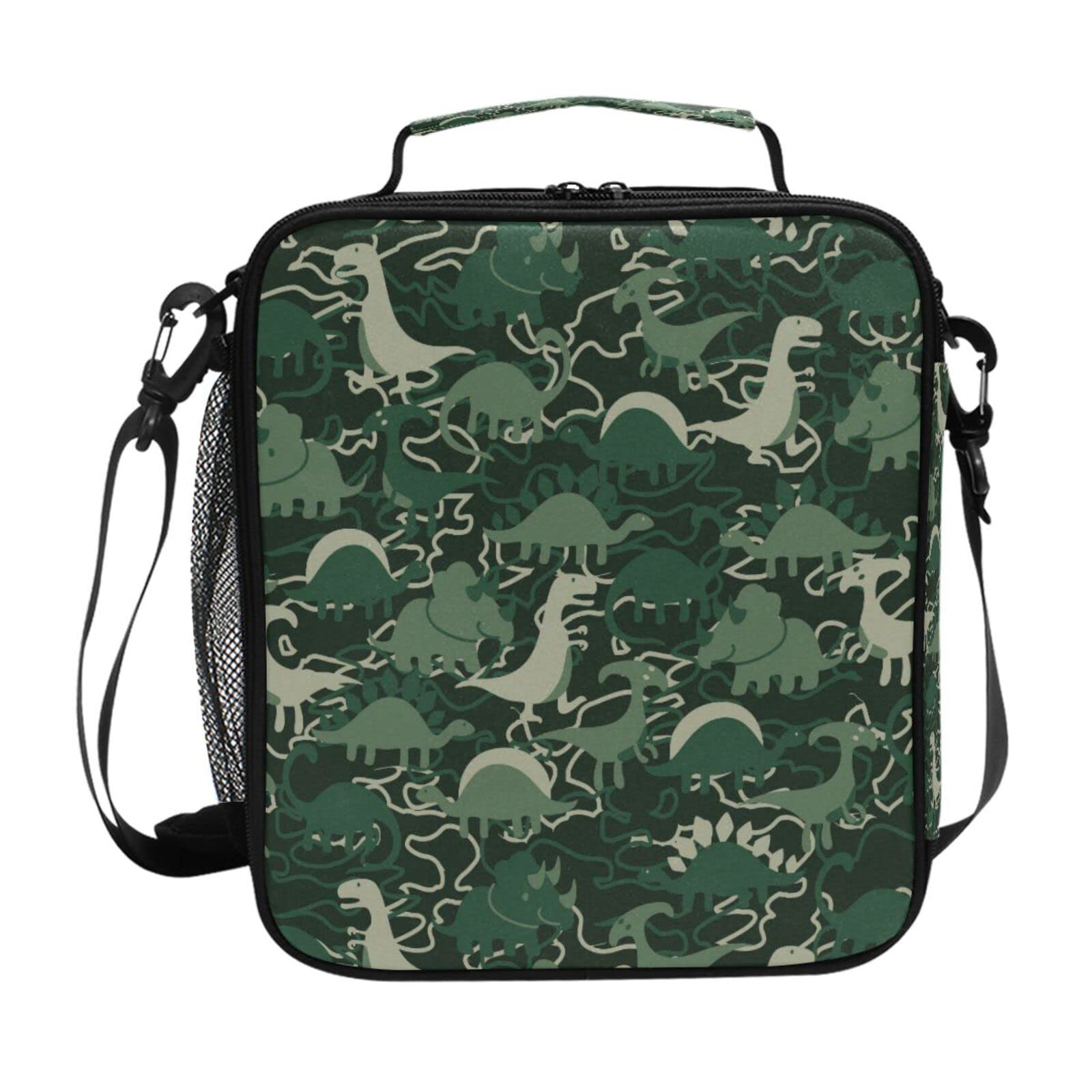 **Cute Cartoon Dinosaur Insulated Lunch Bag for Kids - Baby Camouflage Design, Toddler School Lunch Box, Office Women's Cooler Tote - Perfect for School, Picnic, Travel & Daily Use**